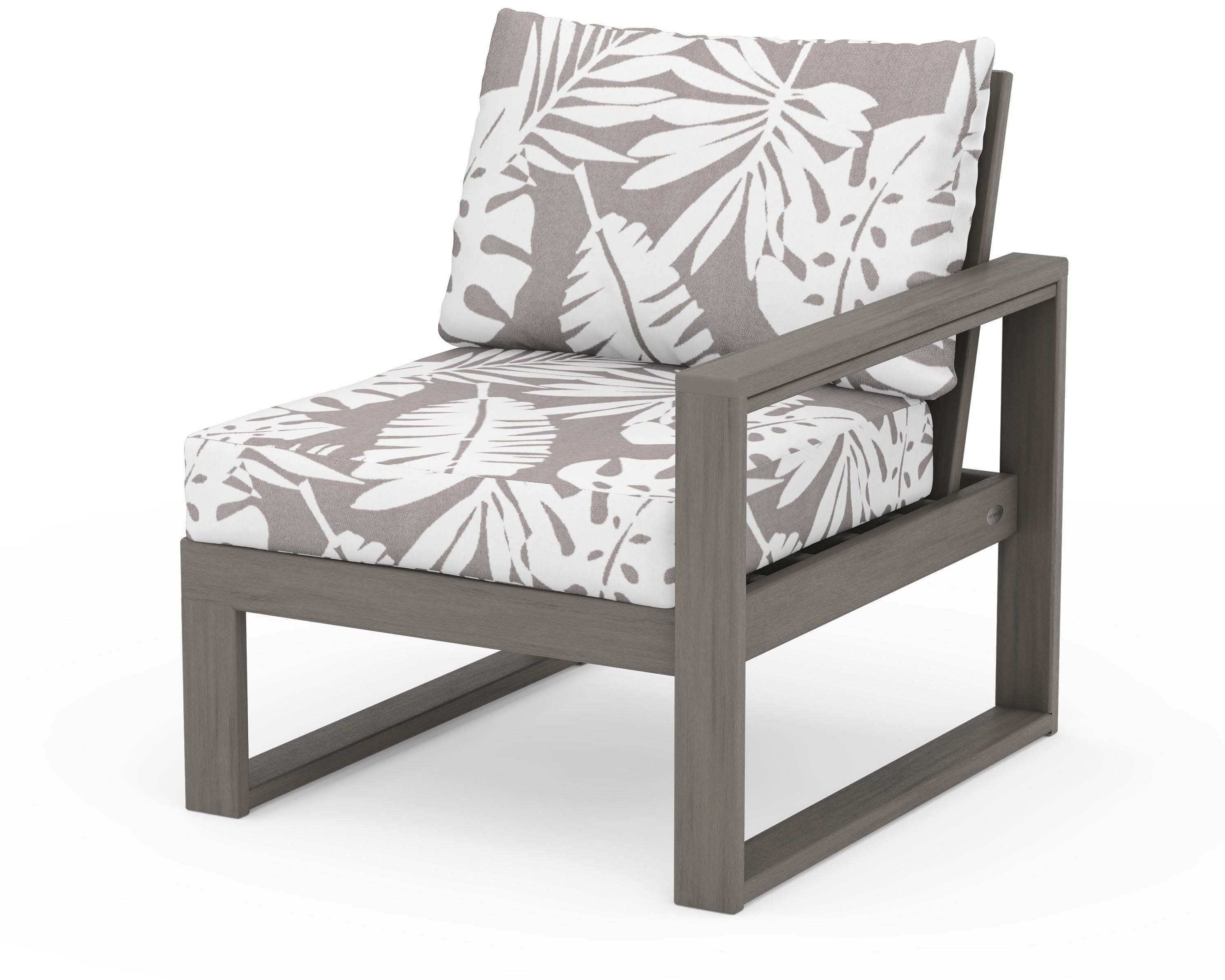 EDGE Modular Right Arm Chair in Driftwood / Leaf Grey Mist