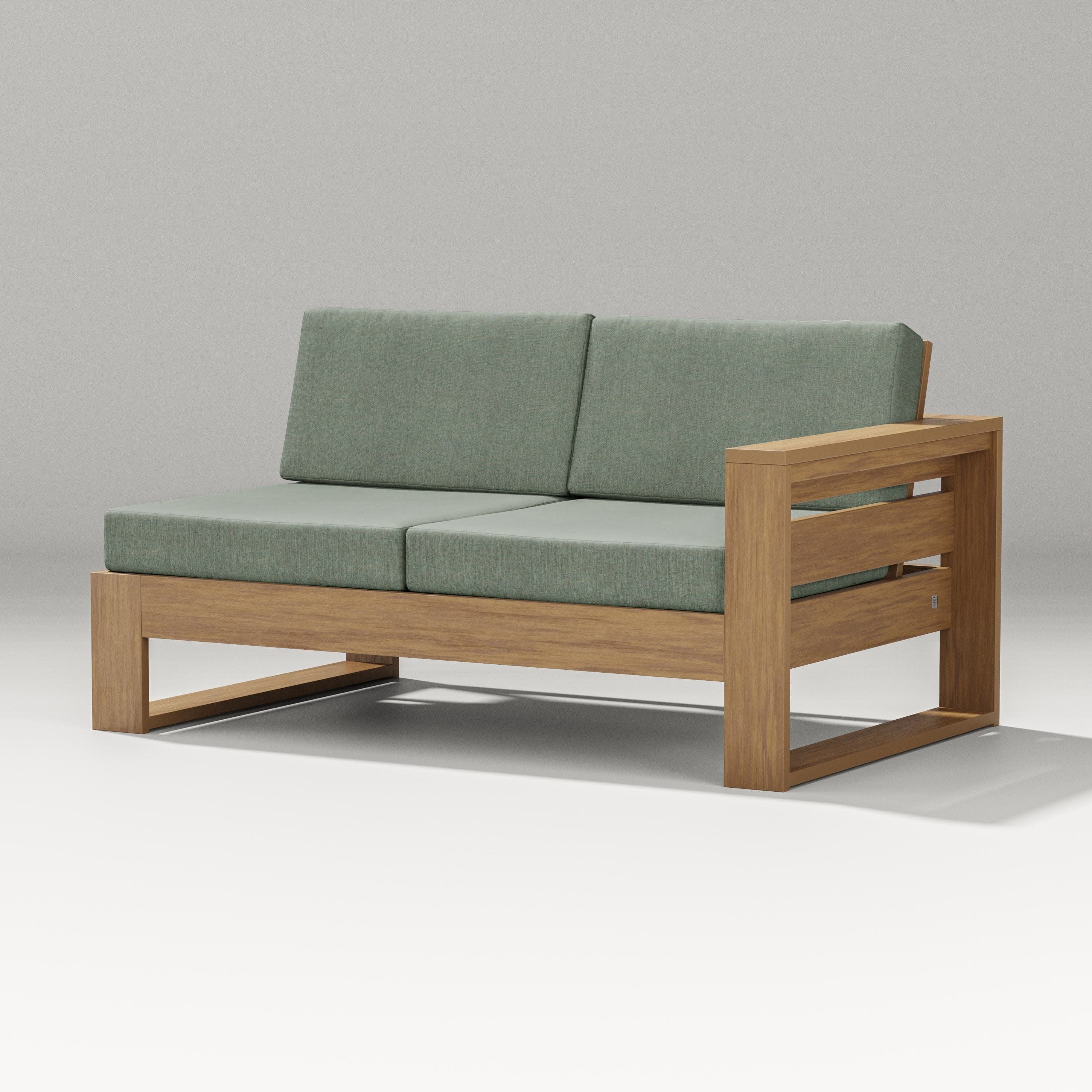 Latitude Modular Right Arm Loveseat in Natural / Cast Sage