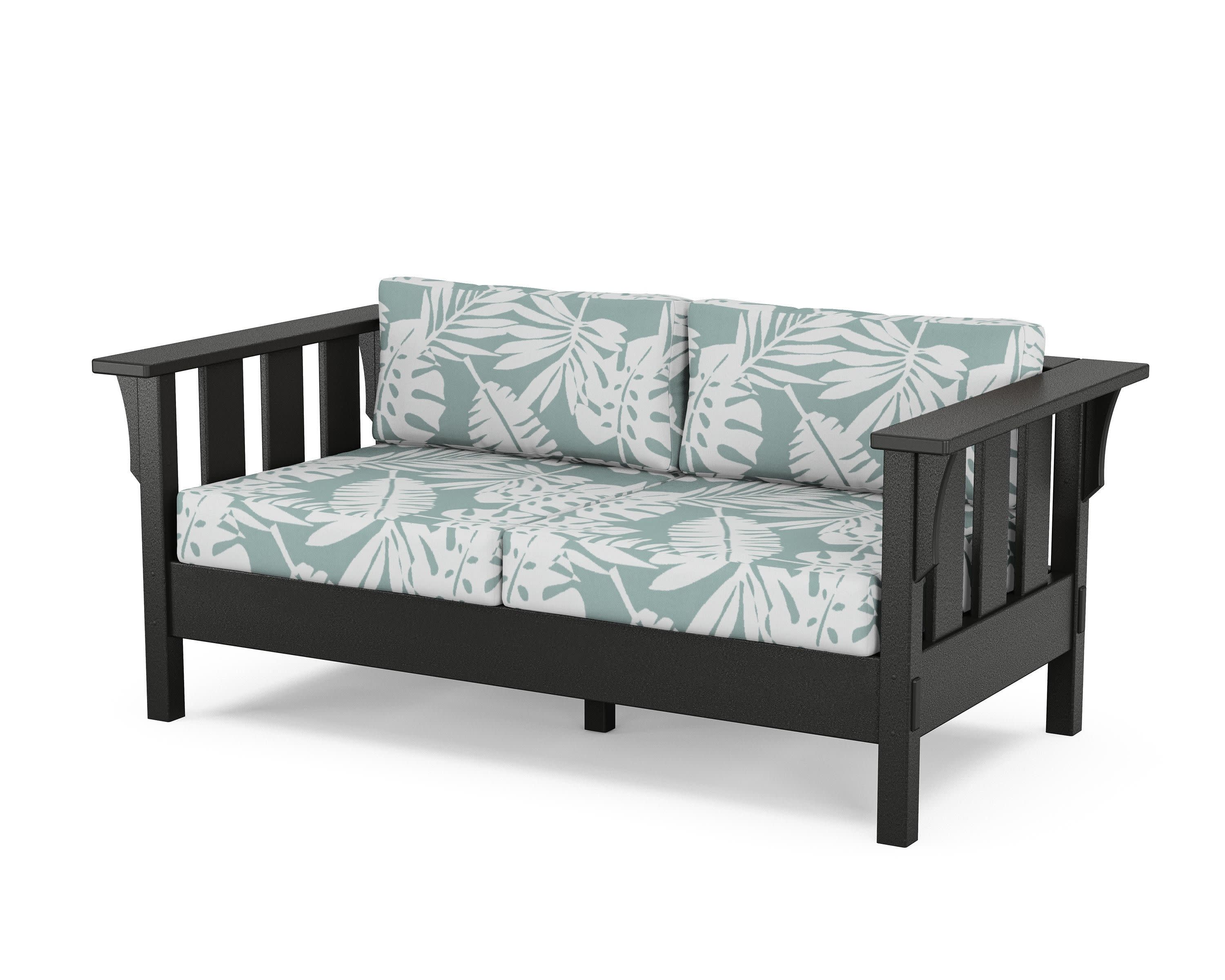 Acadia Deep Seating Loveseat in Black / Leaf Glacier Spa