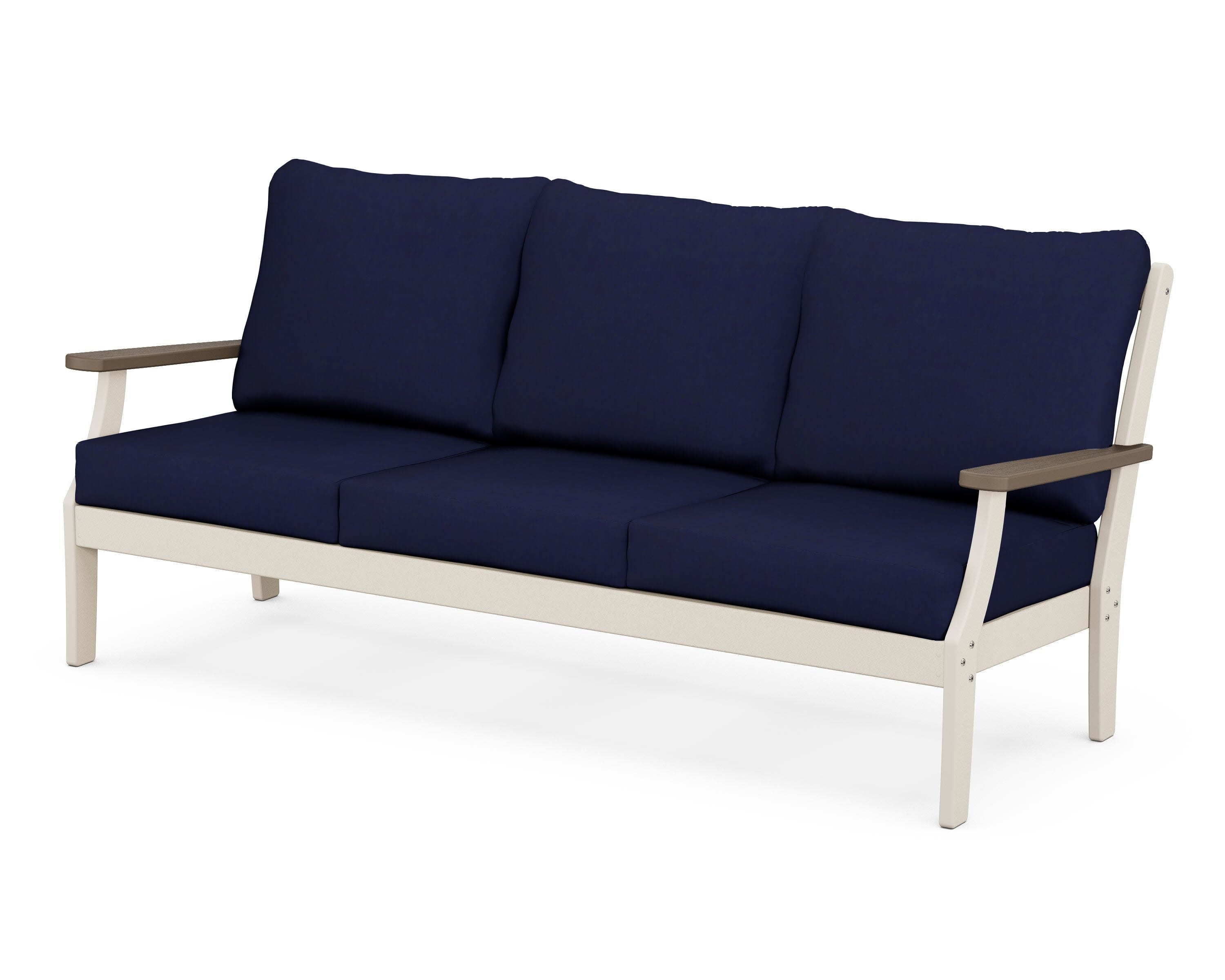 Braxton Deep Seating Sofa in Sand / Kona / Navy
