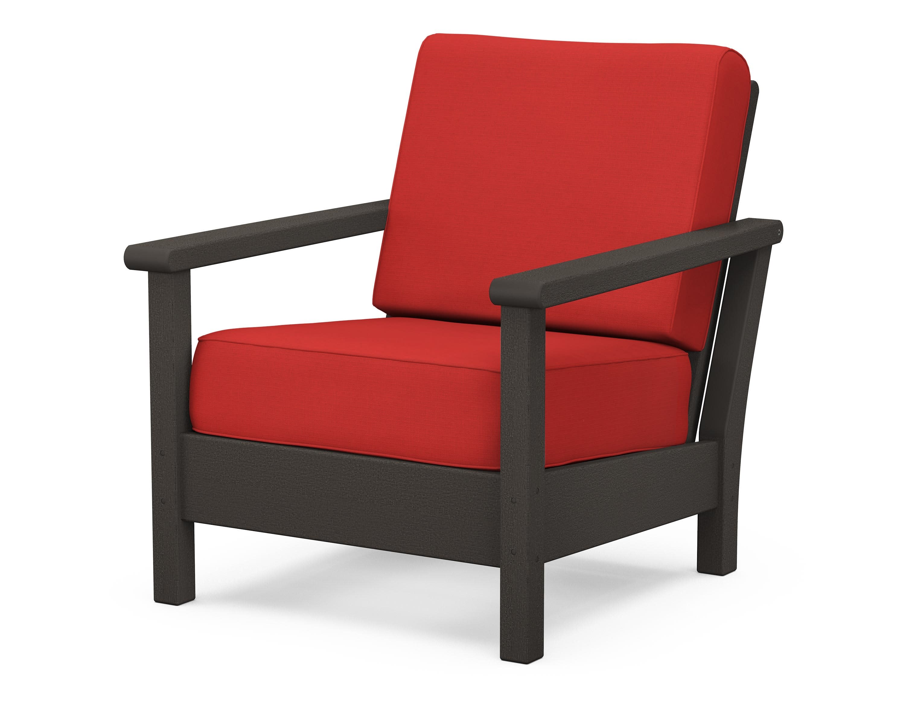 Harbour Deep Seating Chair in Vintage Coffee / Crimson Linen