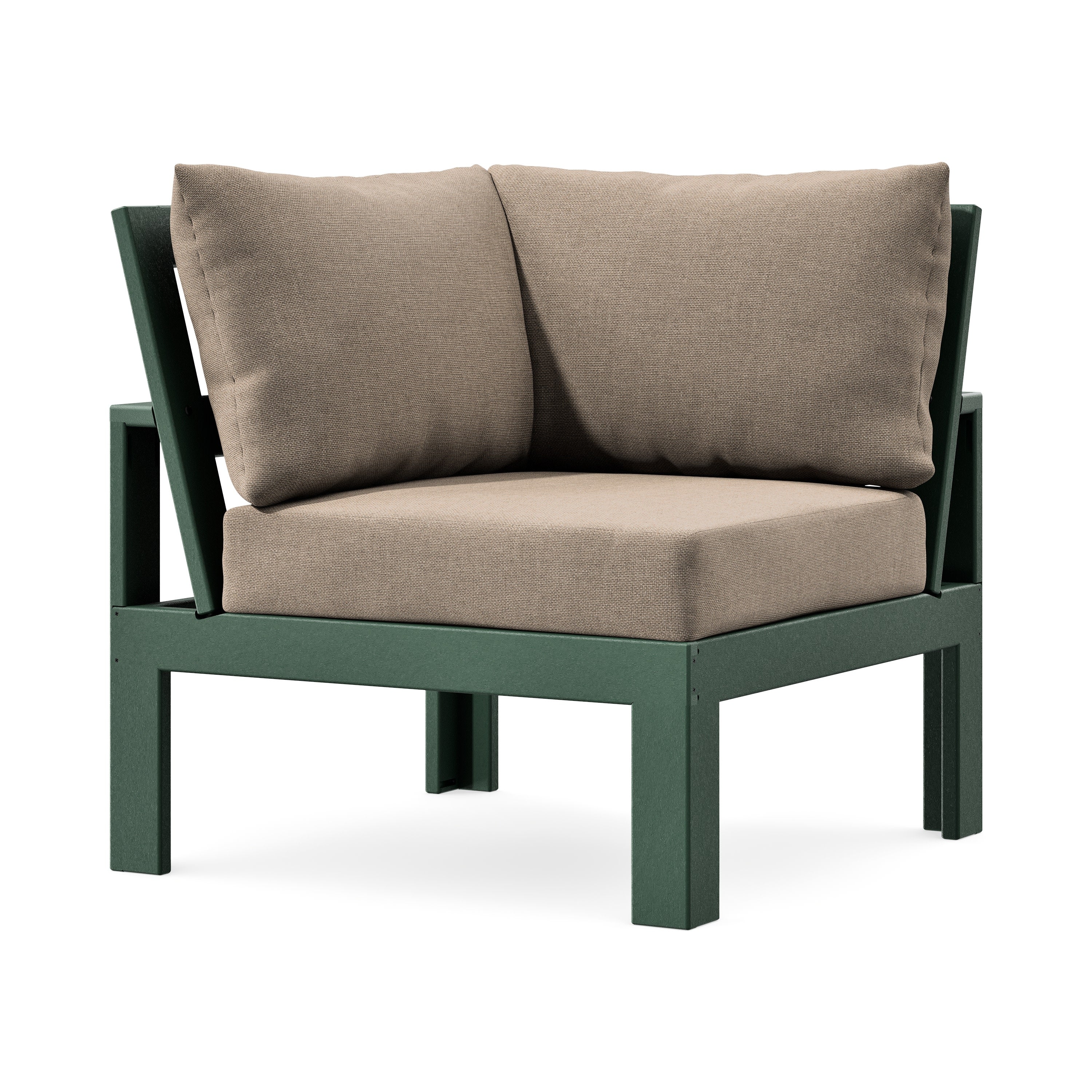 Modular Corner Chair in Green / Spiced Burlap