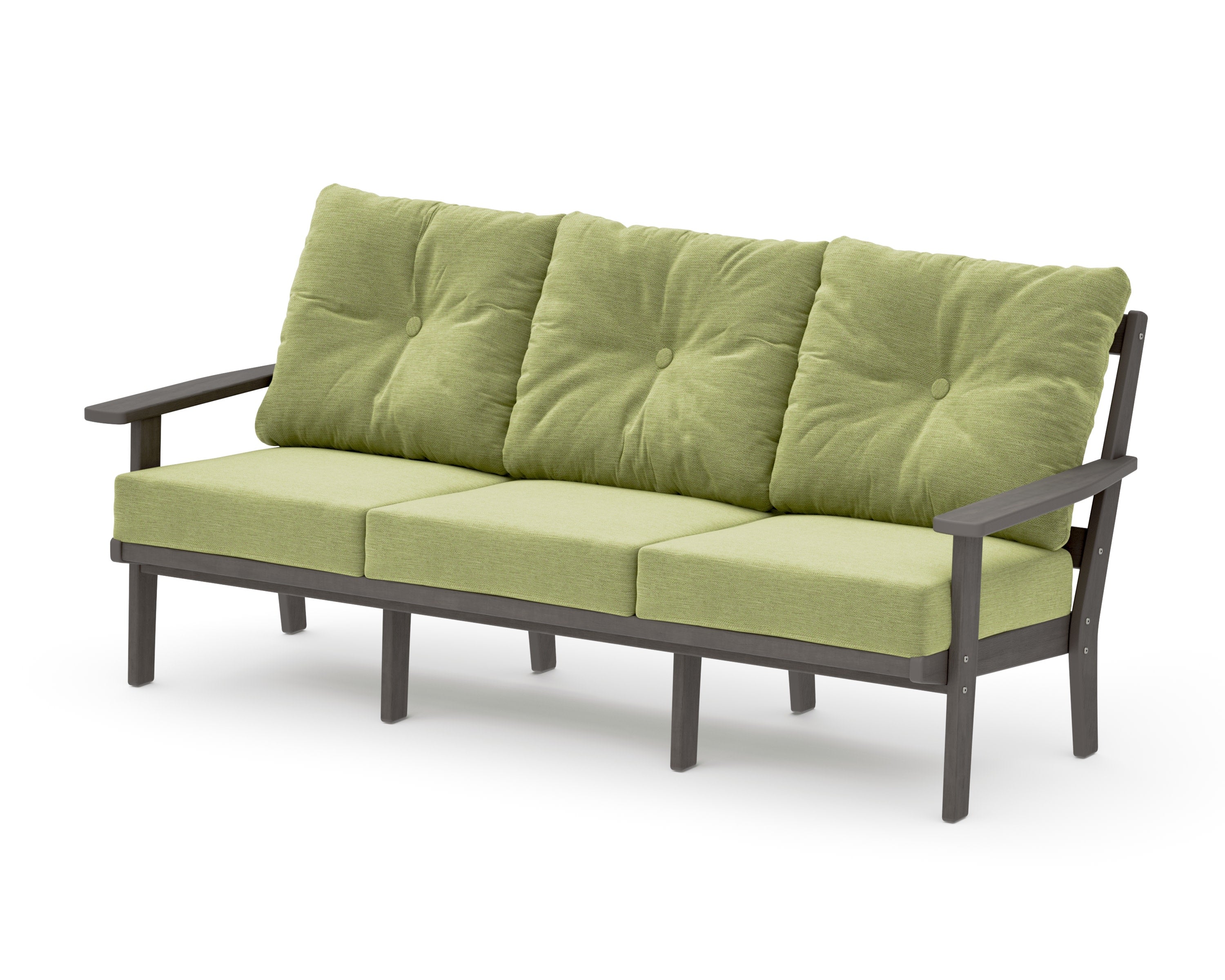 Oxford Deep Seating Sofa in Driftwood / Chartreuse Boucle