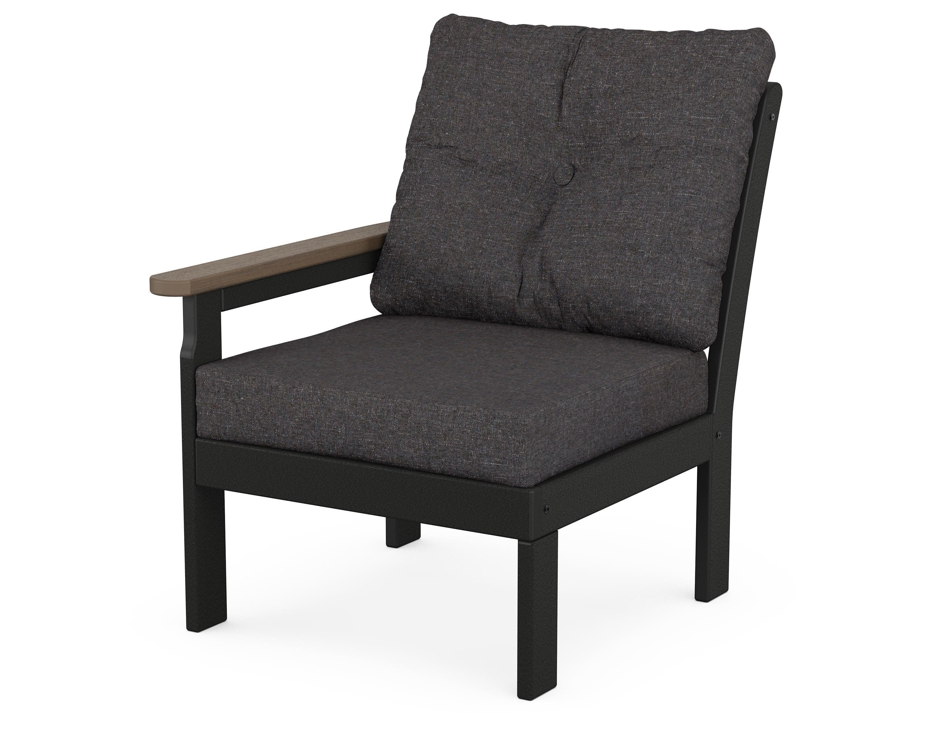 Vineyard Modular Left Arm Chair in Black / Kona / Ash Charcoal