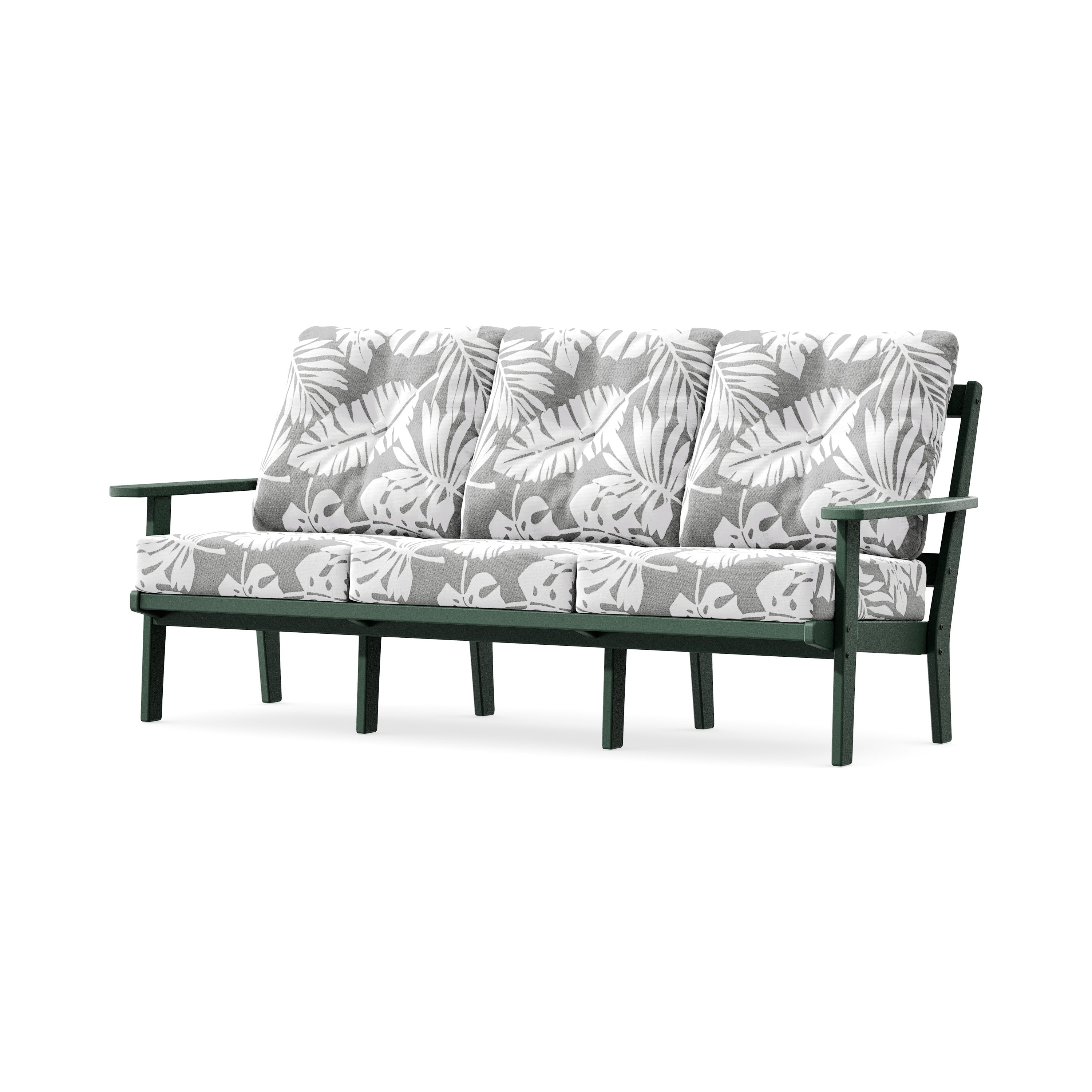 PrairieDeep Seating Sofa in Green / Leaf Grey Mist