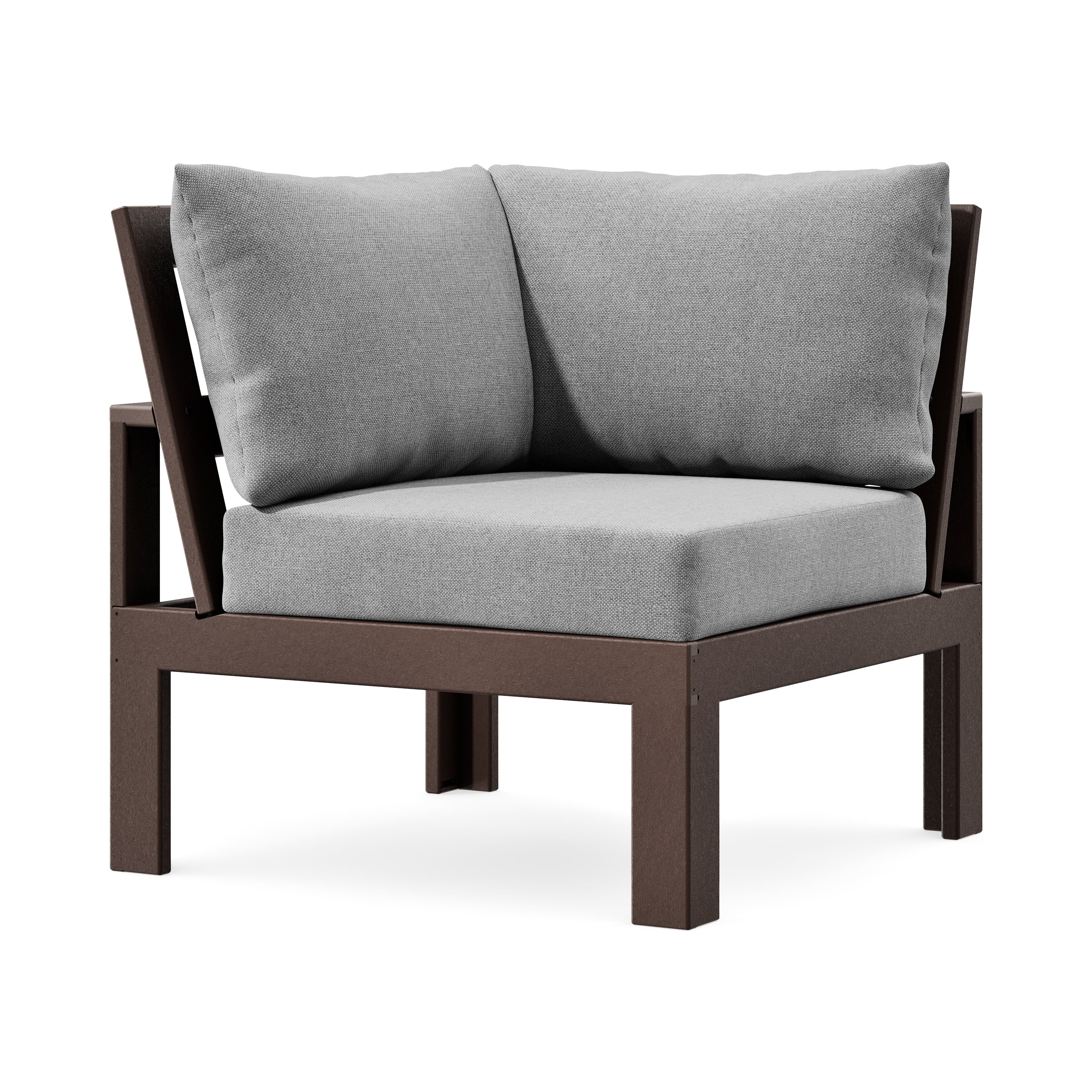 Modular Corner Chair in Mahogany / Grey Mist
