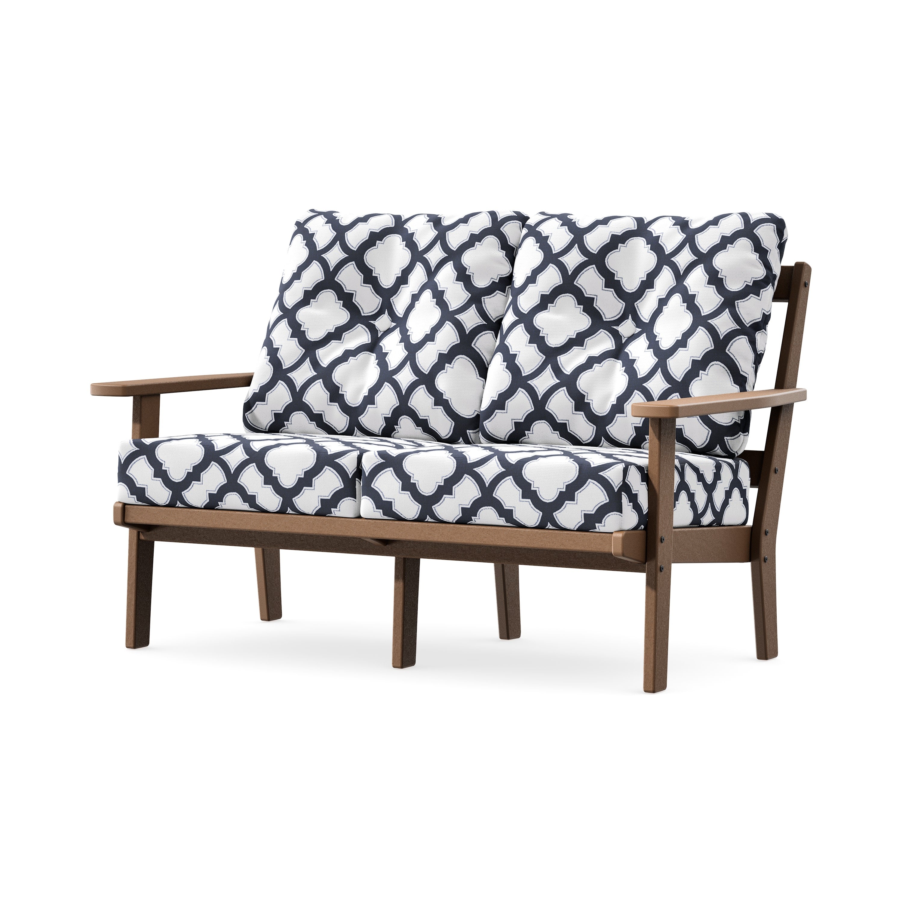 Oxford Deep SeatingLoveseat in Teak / Trellis Navy