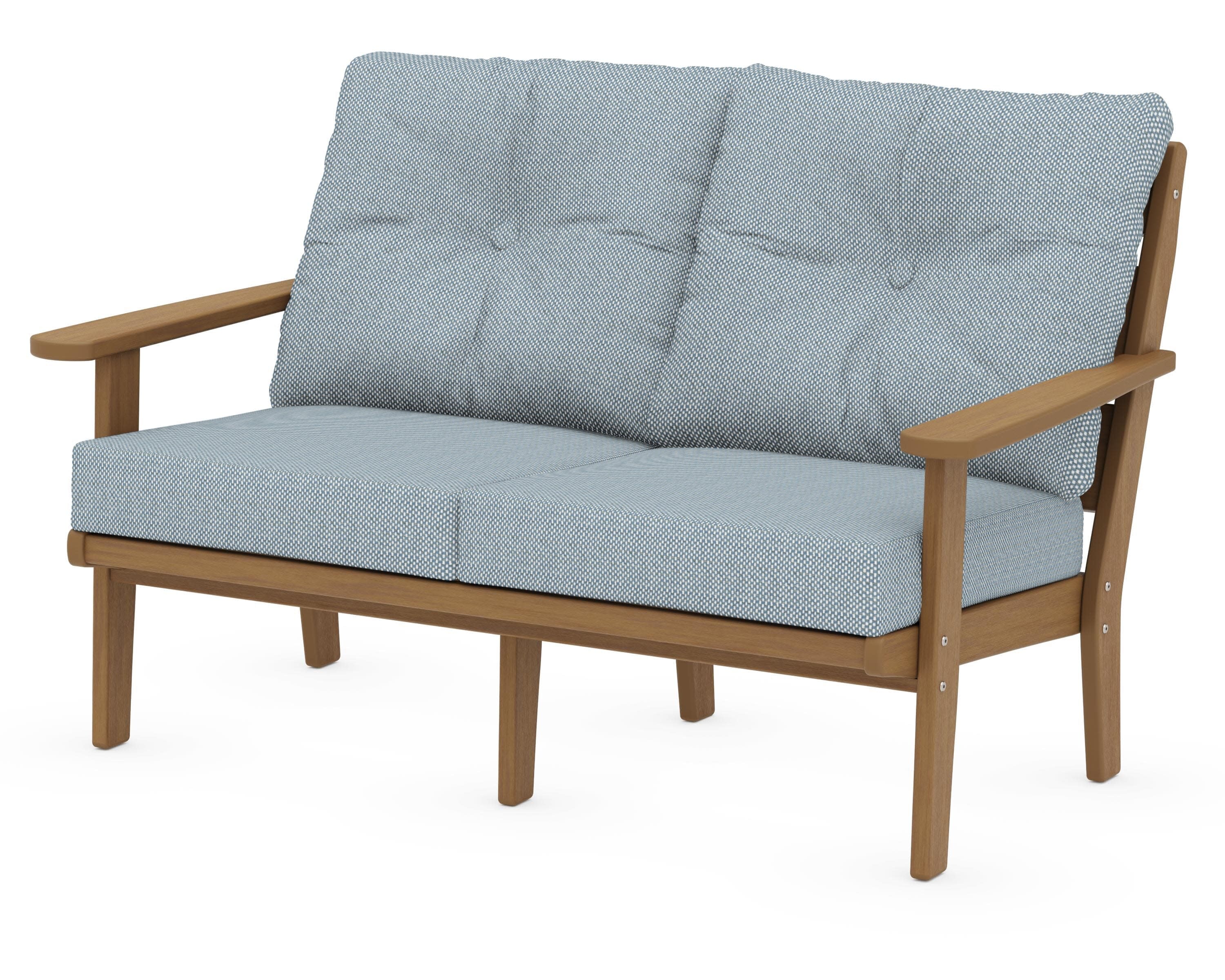 Lakeside Deep Seating Loveseat in Natural / Exhale Sky