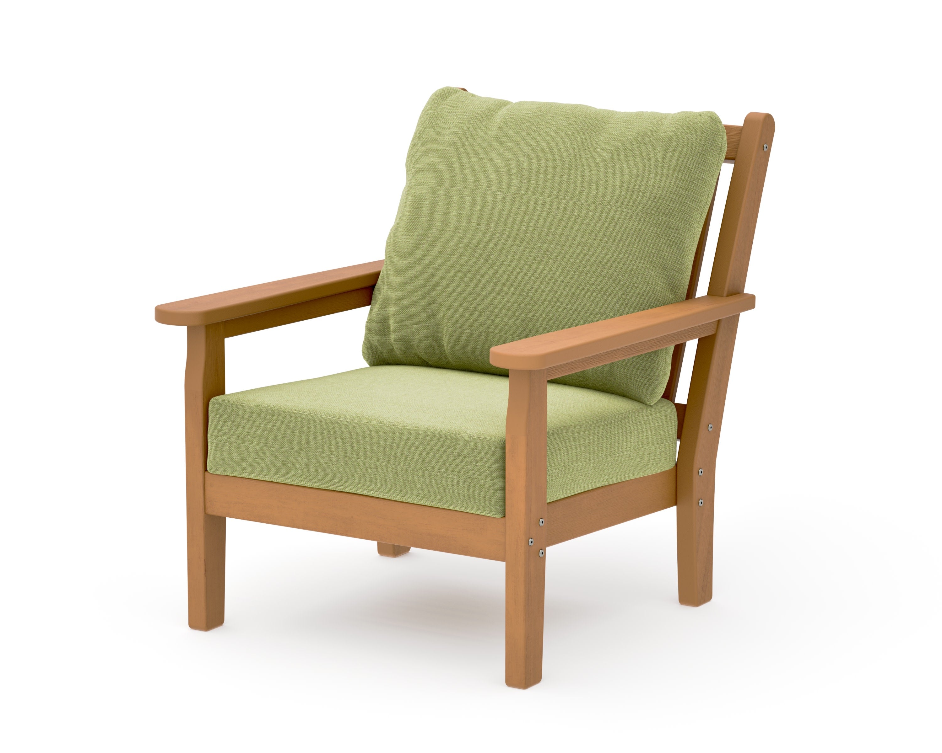 Chippendale Deep Seating Chair in Natural / Chartreuse Boucle