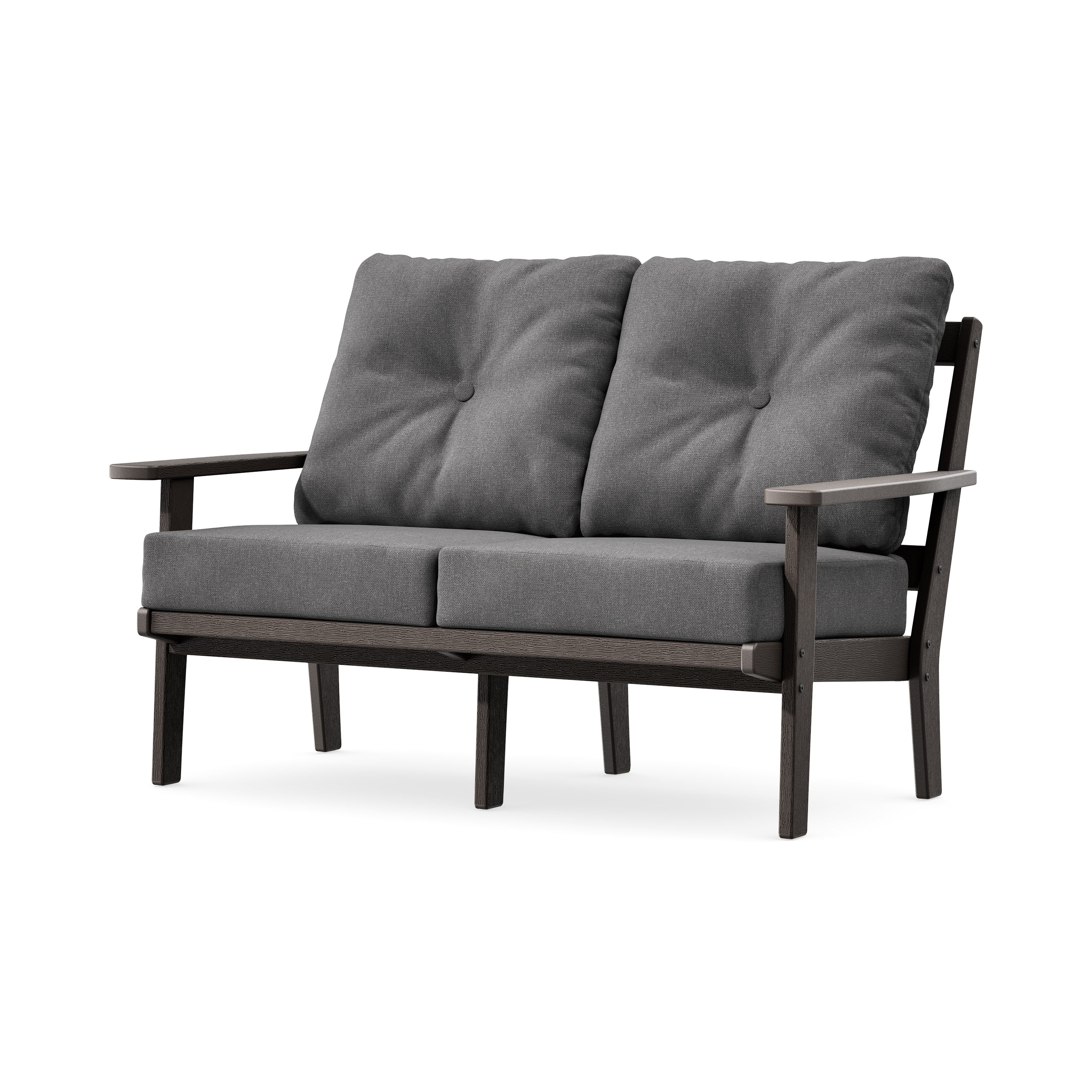Oxford Deep SeatingLoveseat in Vintage Coffee / Ash Charcoal