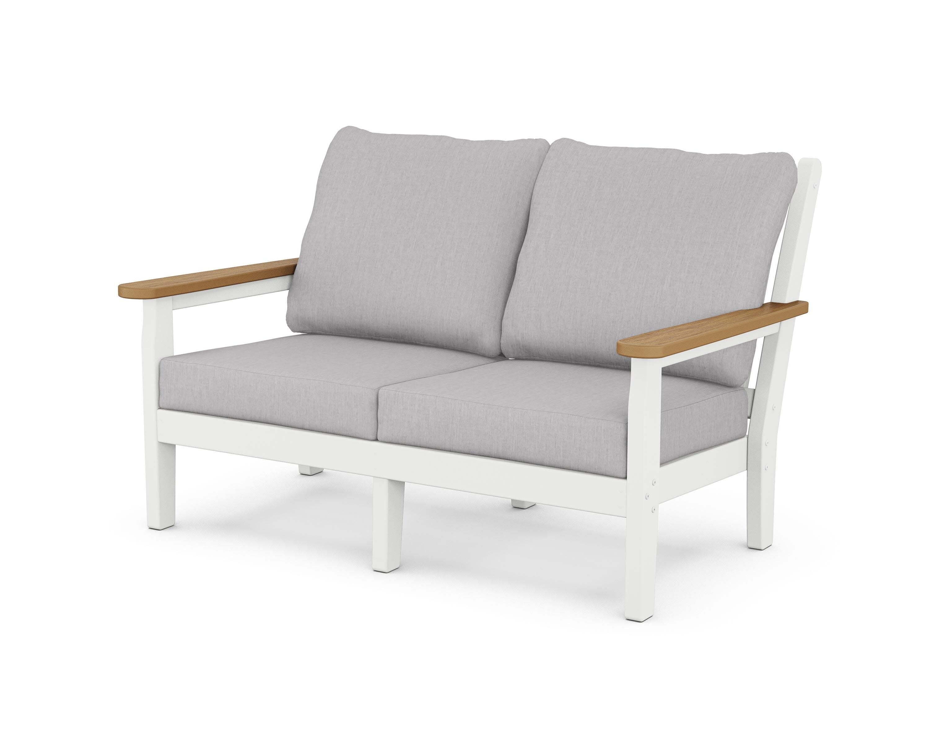 Chippendale Deep Seating Loveseat in White / Natural / Granite