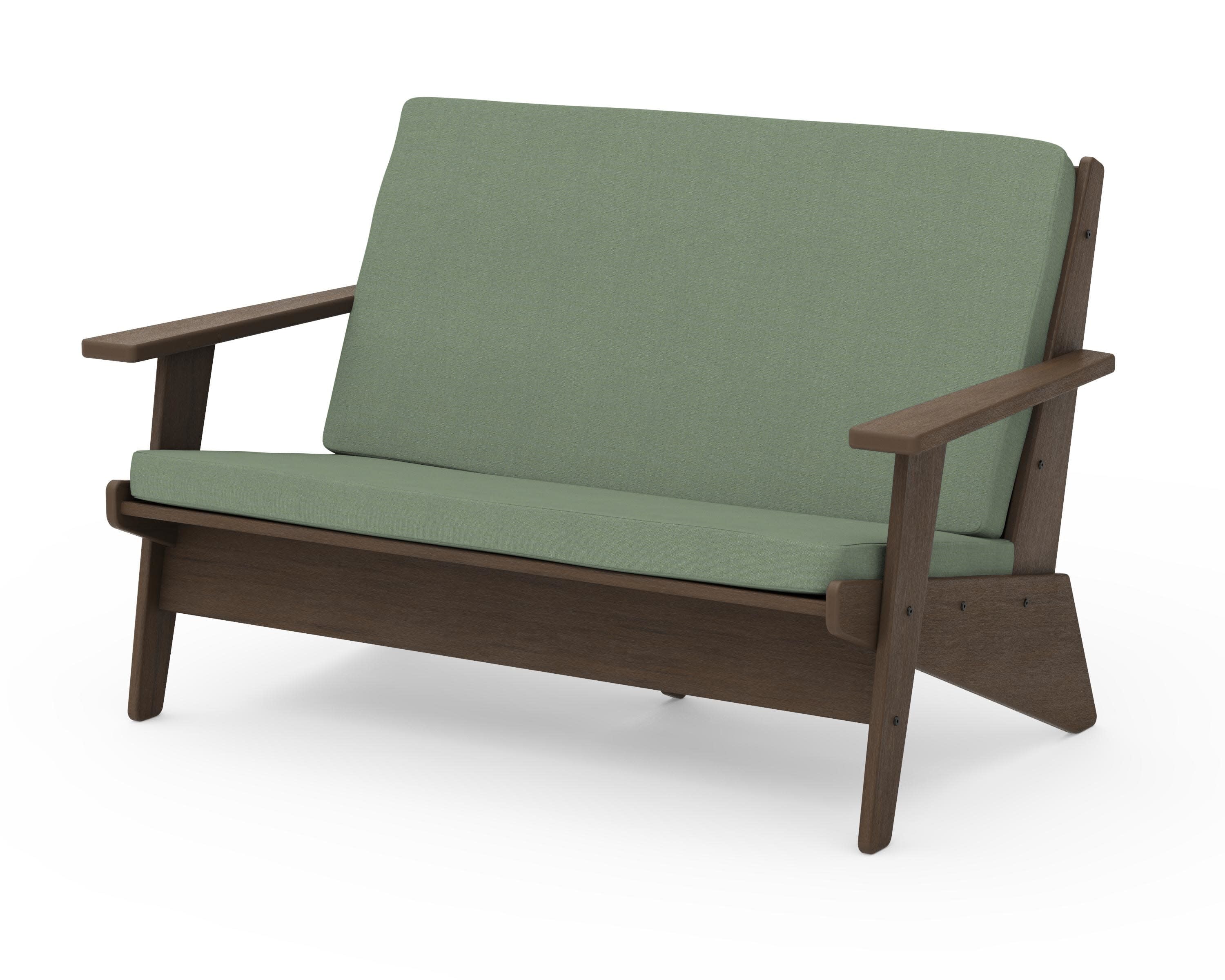 Riviera Modern Lounge Loveseat in Kona / Exhale Rainwashed