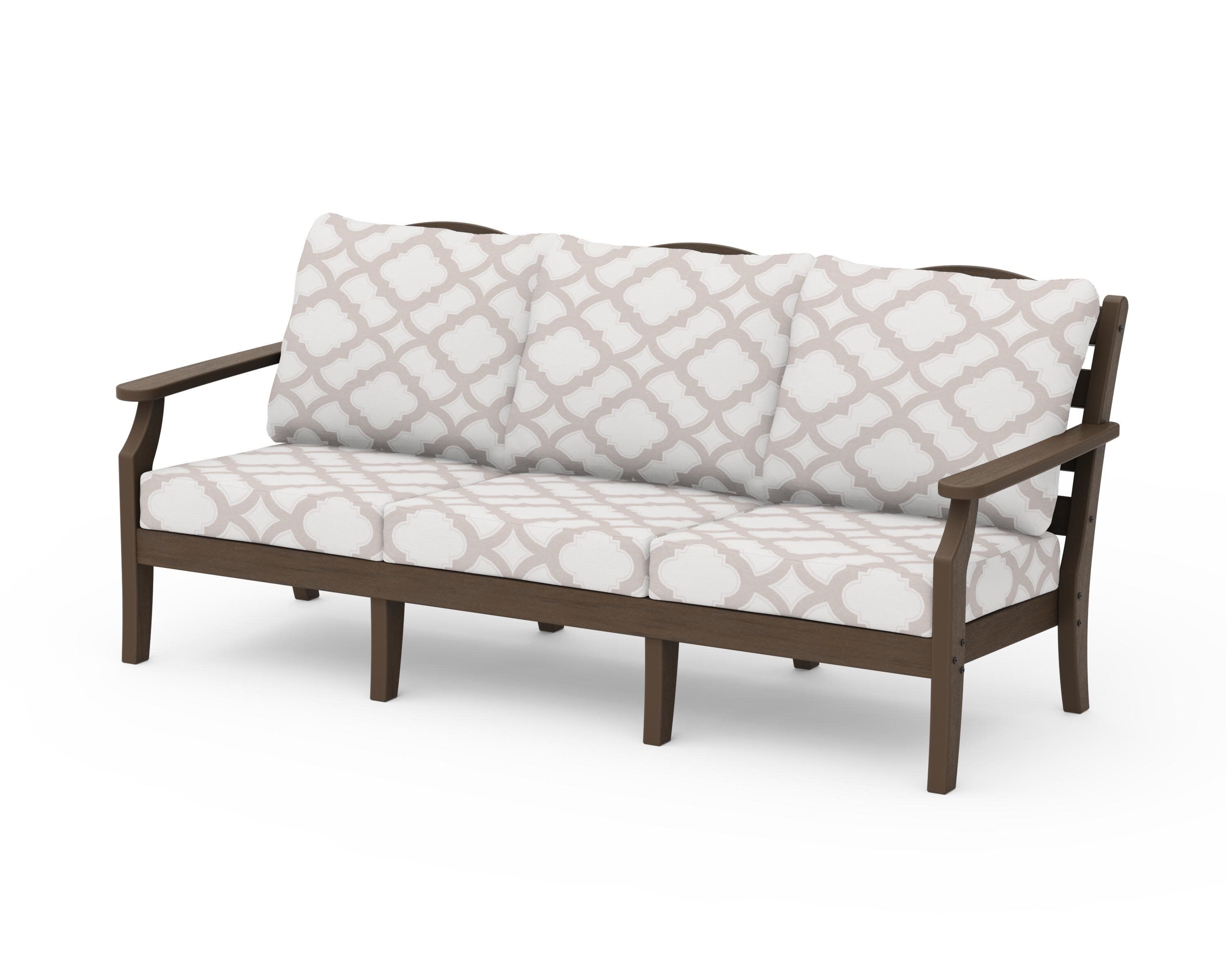 Savannah Deep Seating Sofa in Kona / Trellis Dune Burlap