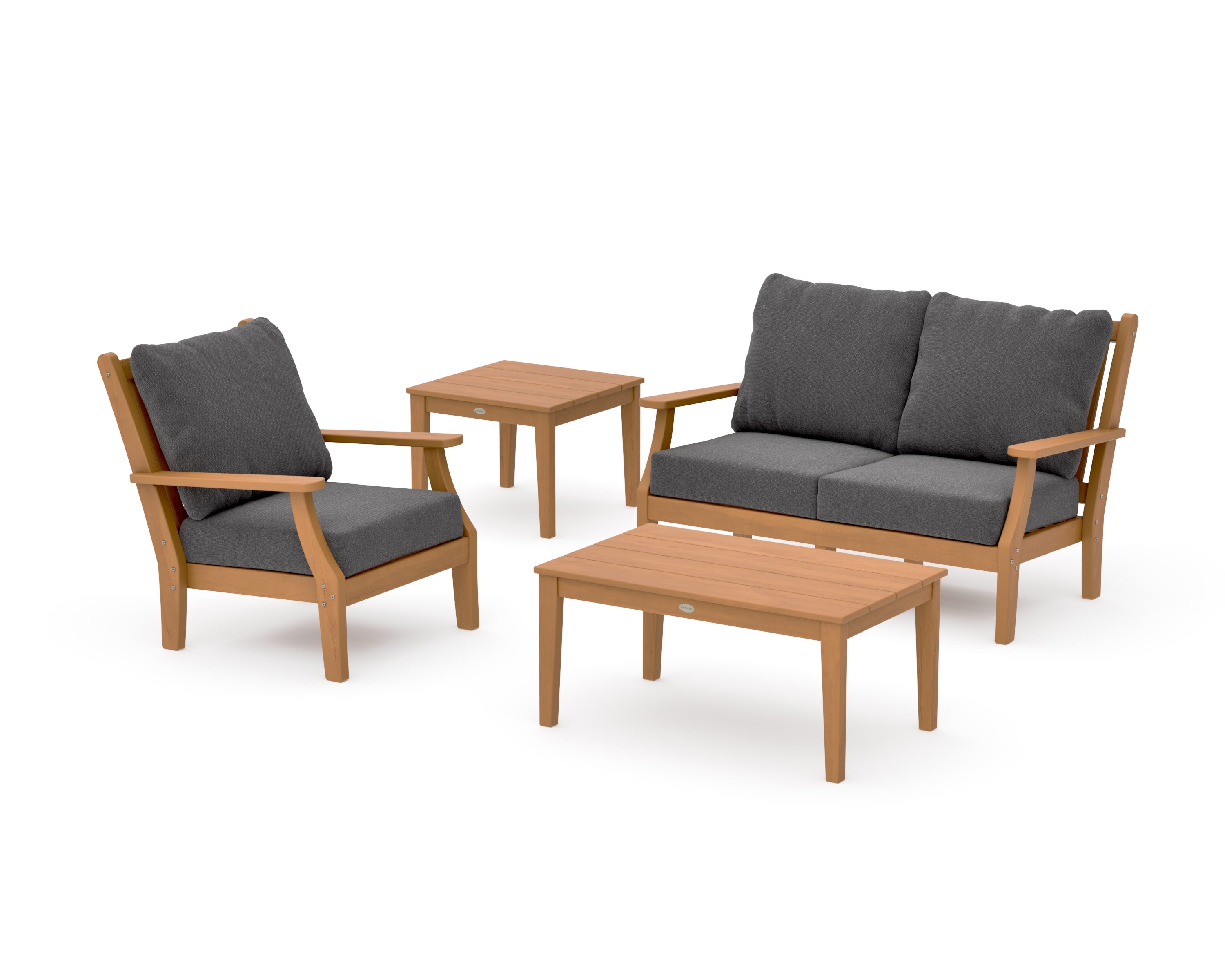 Wovendale 4-Piece Deep Seating Set in Natural / Ash Charcoal