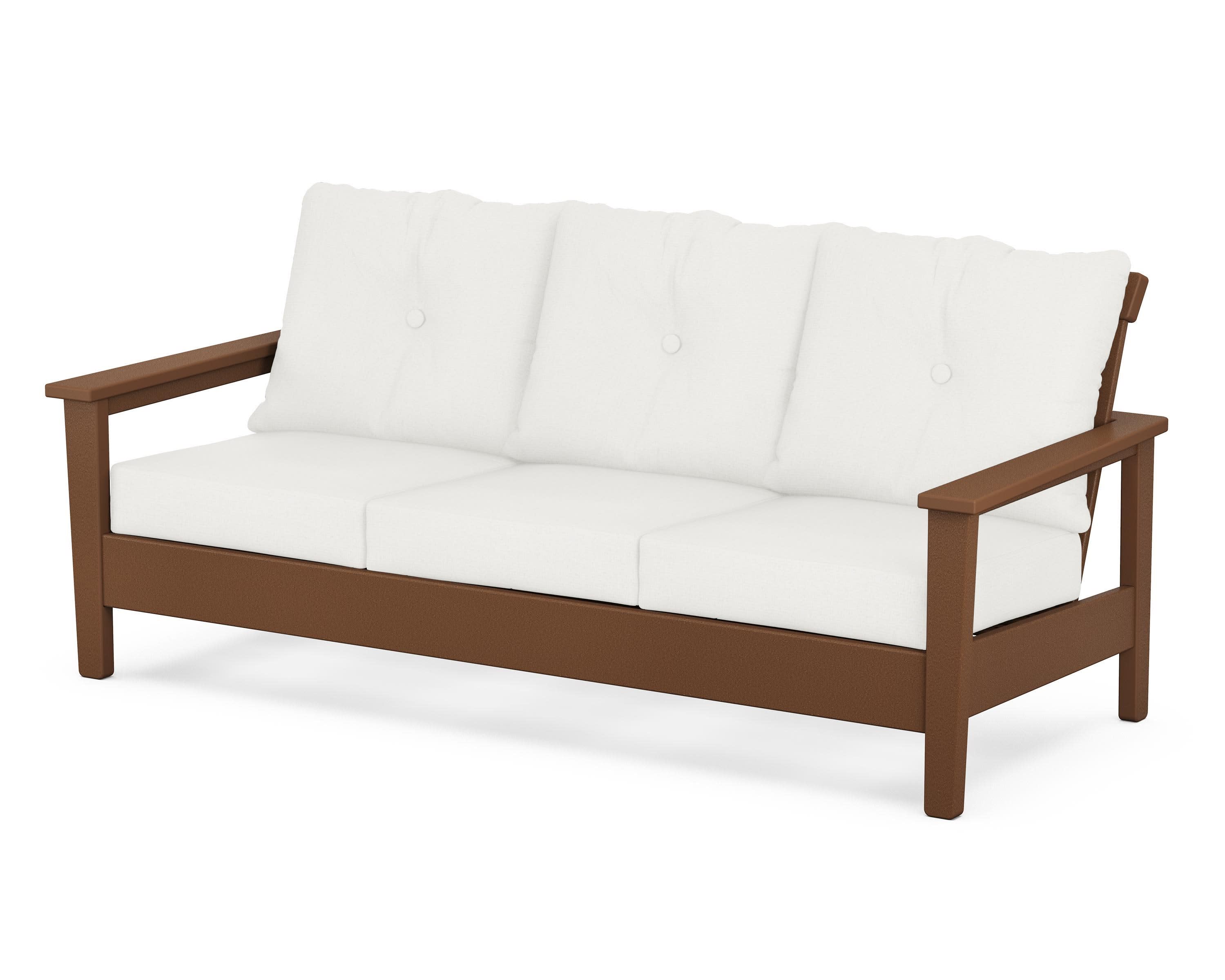 Prescott Deep Seating Sofa in Teak / Natural Linen