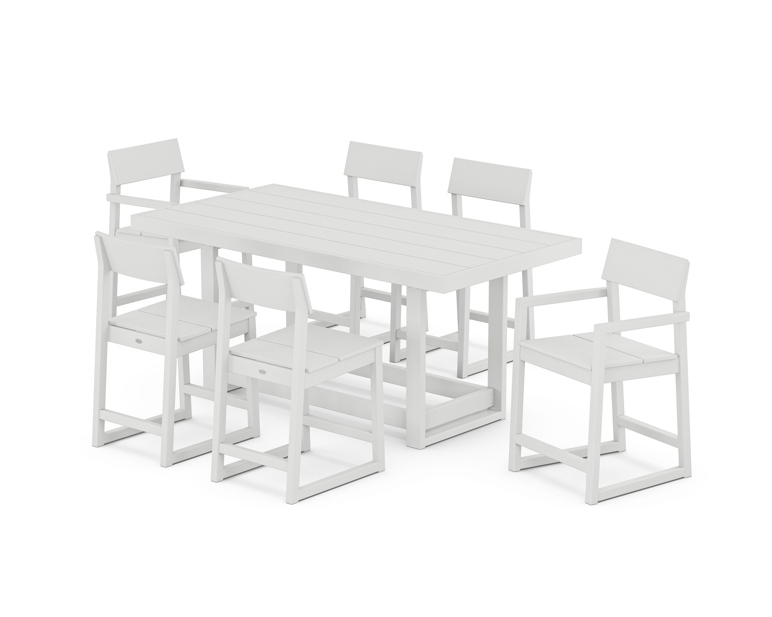 EDGE 7-Piece Counter Table Set in White