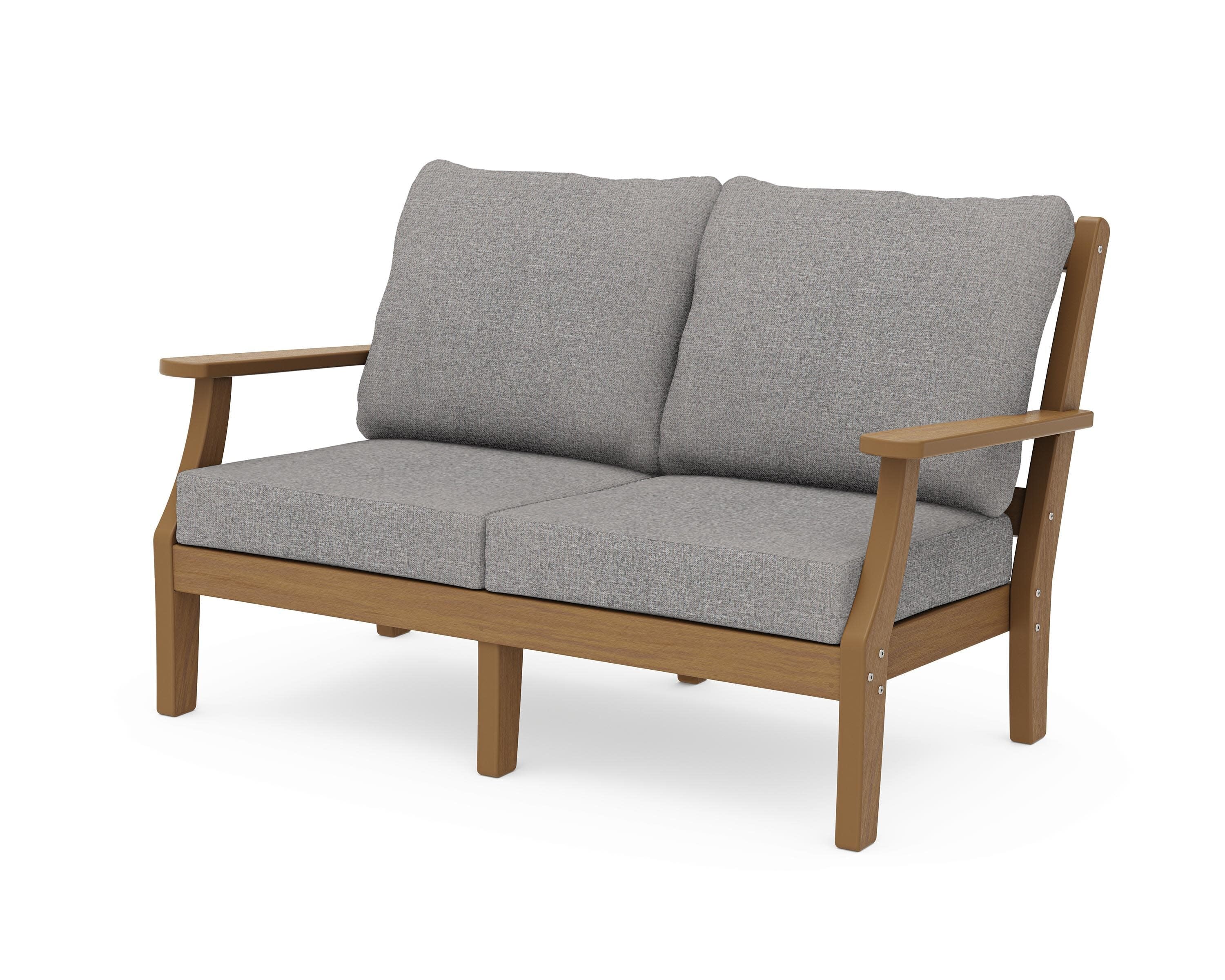 Chinoiserie Deep Seating Loveseat in Natural / Grey Mist
