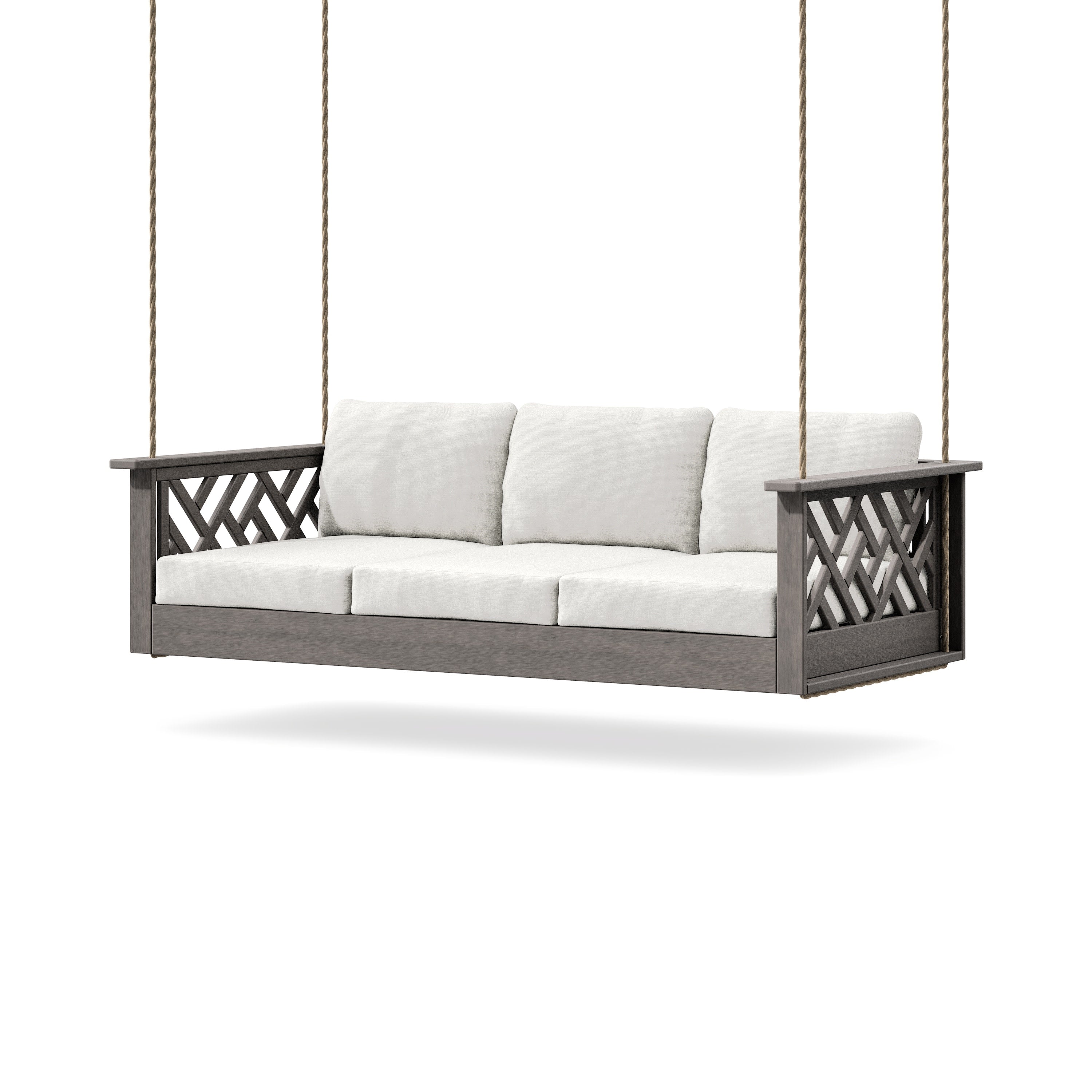 Chippendale Daybed Swing in Driftwood / Natural Linen