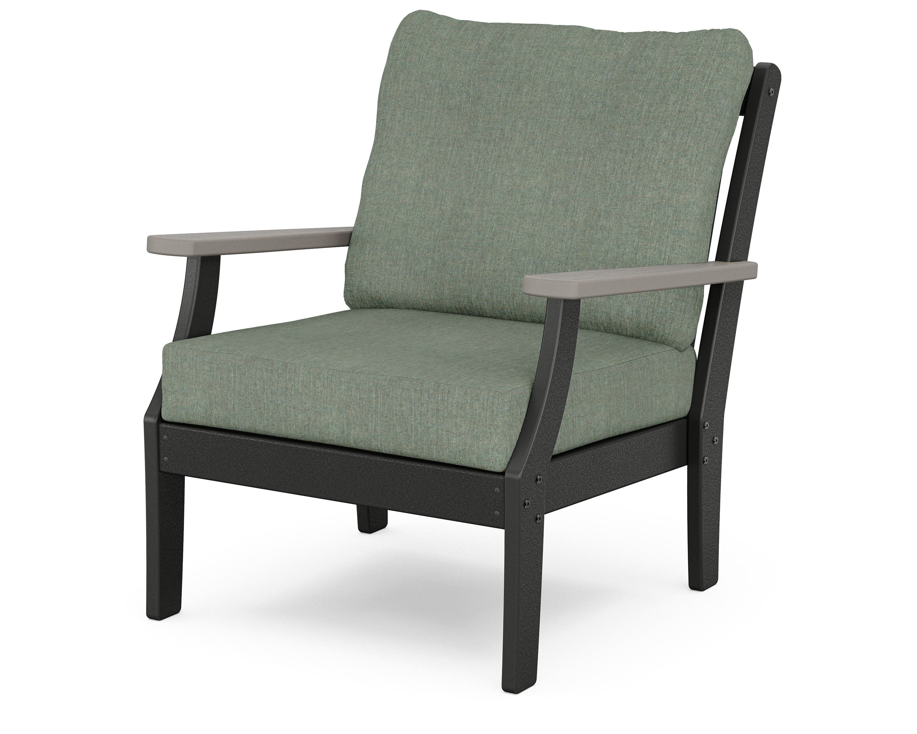 Braxton Deep Seating Chair in Black / Driftwood / Cast Sage