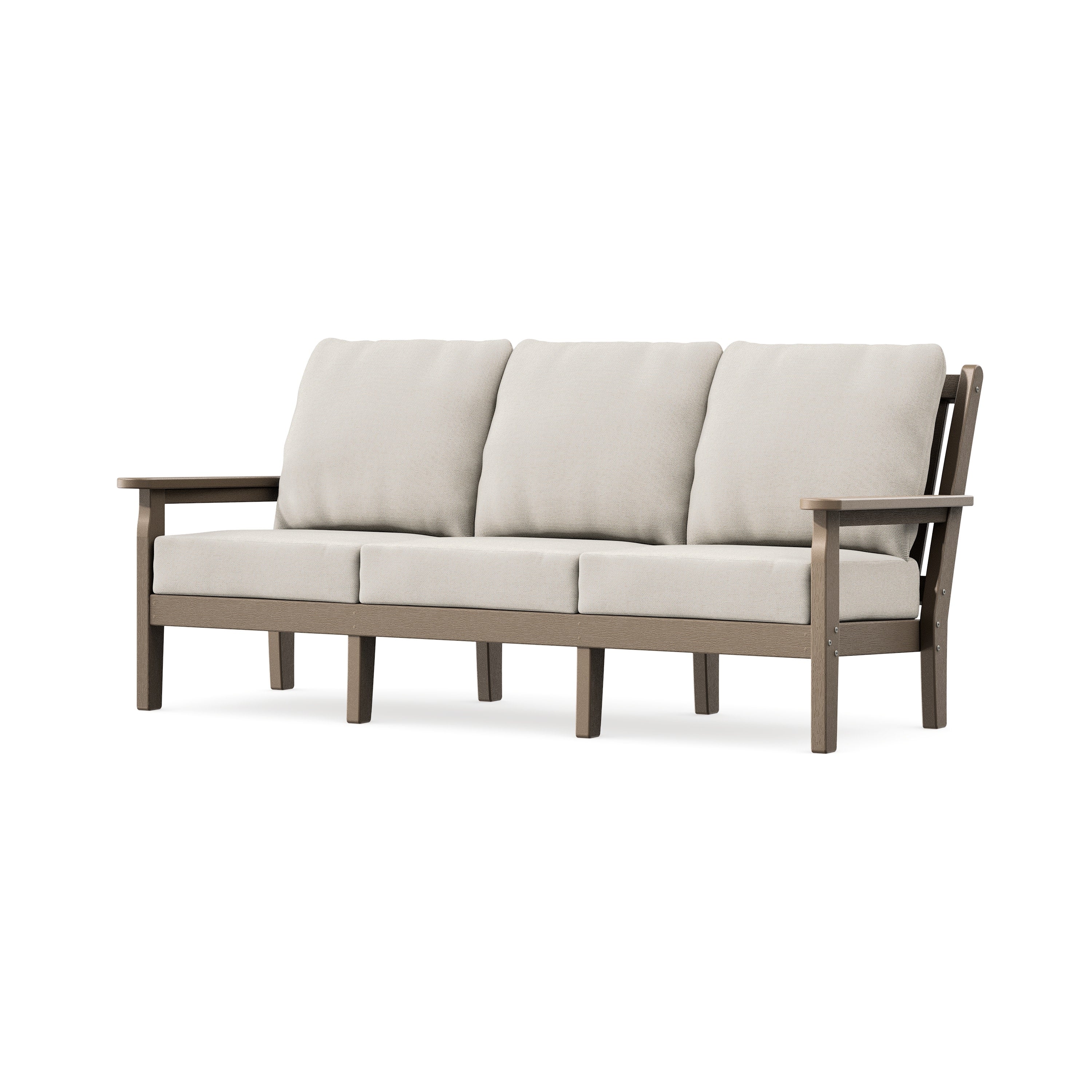 Chippendale Deep Seating Sofa in Vintage Sahara / Dune Burlap