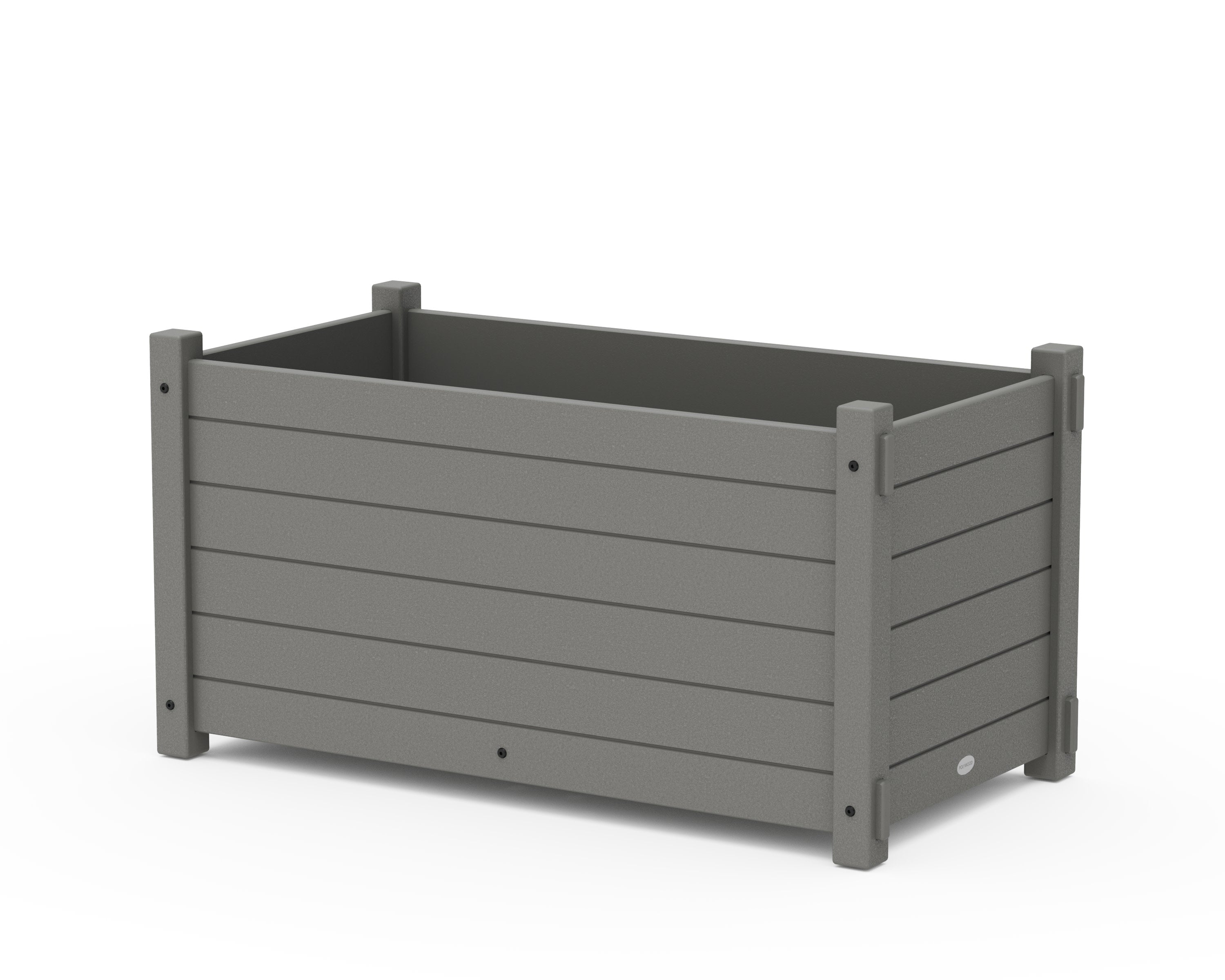 Nautical Large Rectangle Double Planter Box in Slate Grey