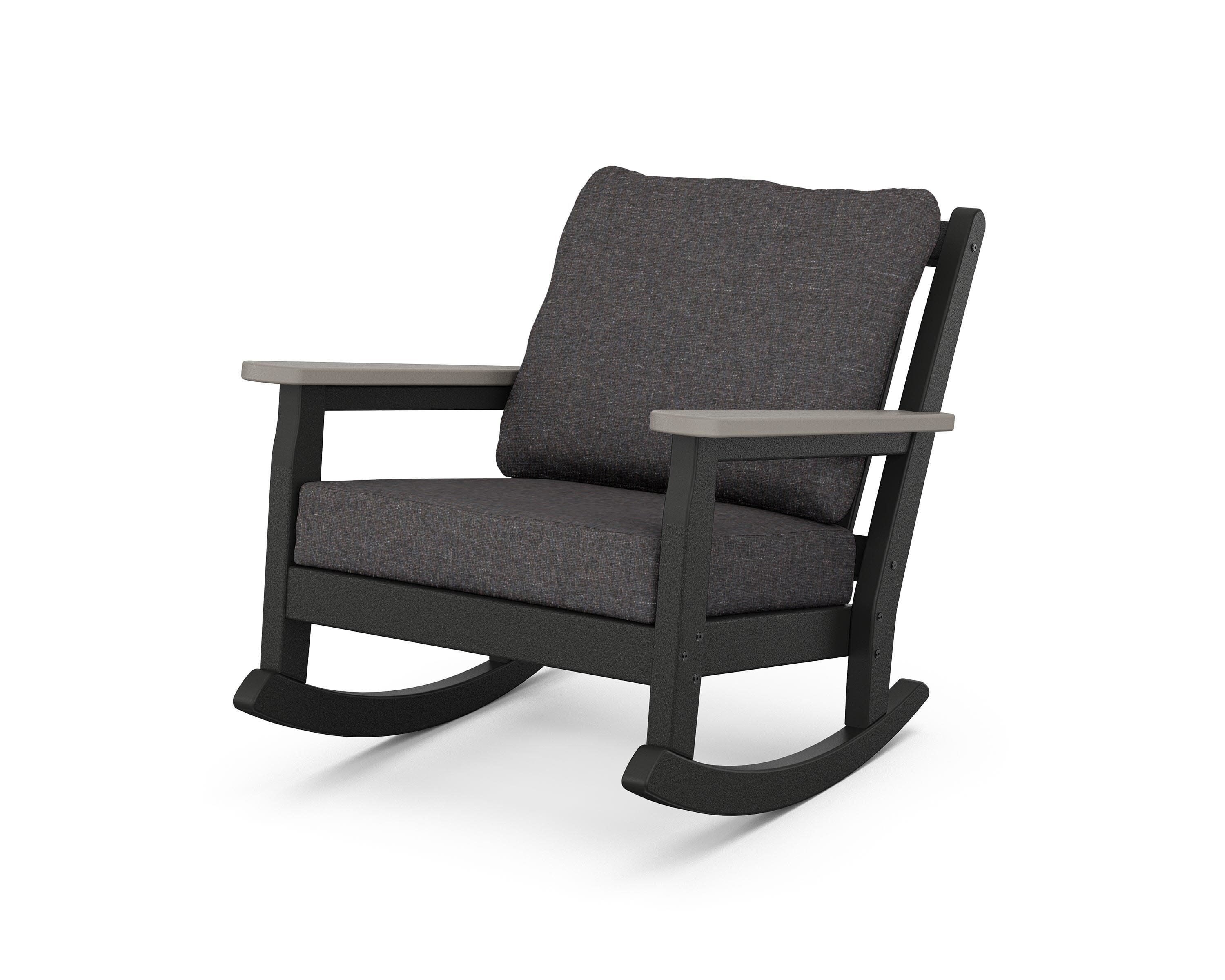 Chippendale Deep Seating Rocking Chair in Black / Driftwood / Ash Charcoal