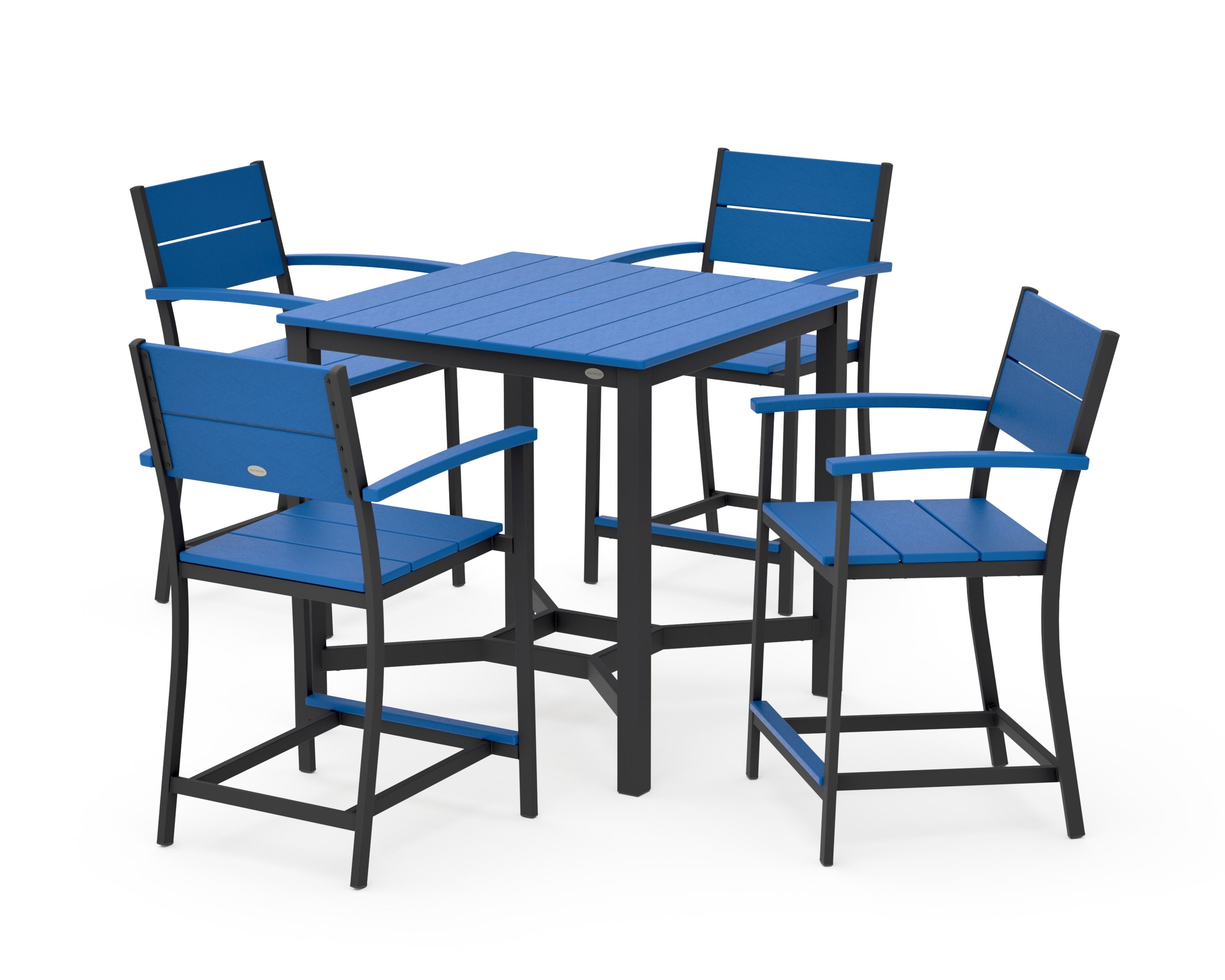Main Street 5-Piece Counter Set in Black / Pacific Blue