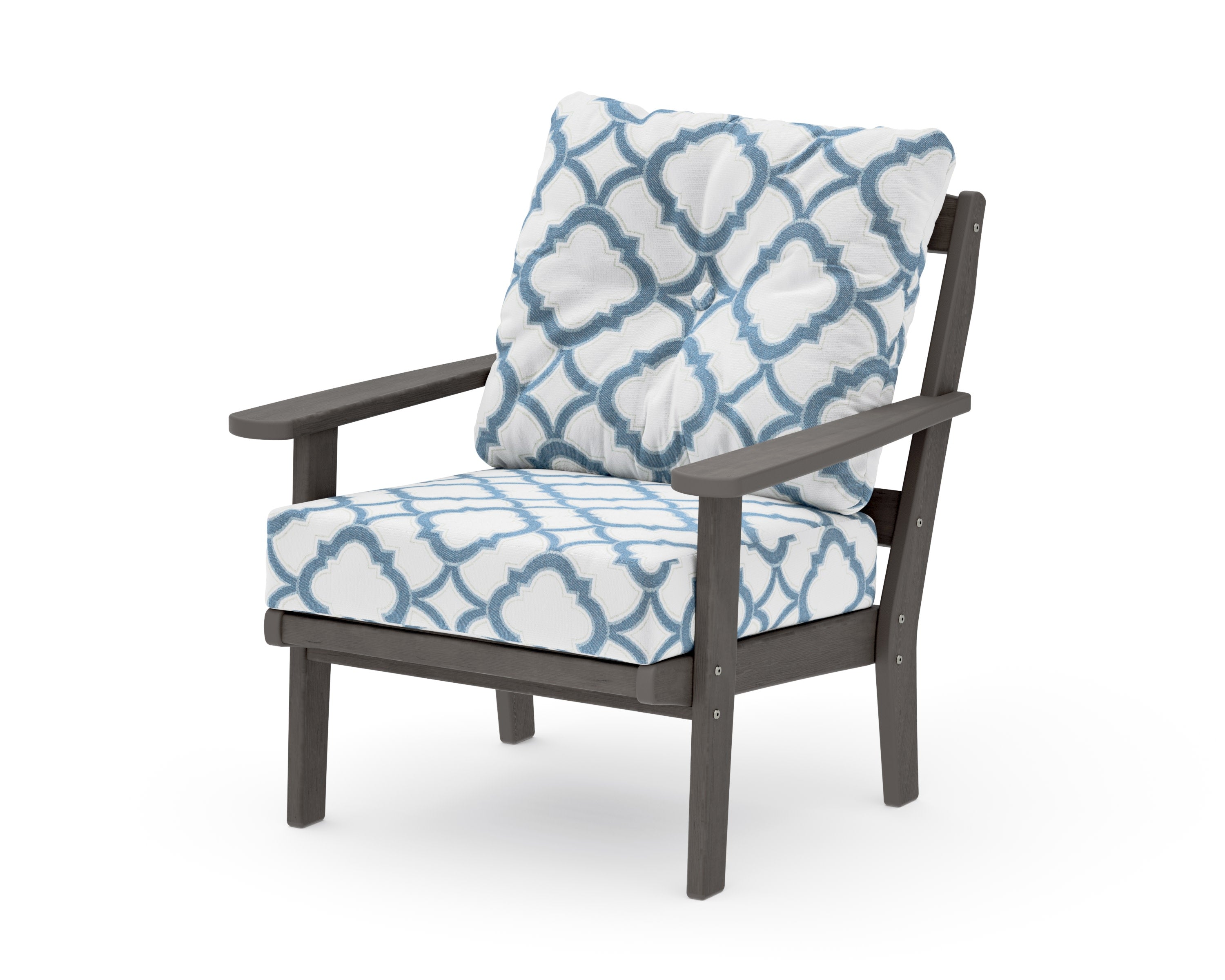 Mission Deep Seating Chair in Driftwood / Trellis Sky Blue