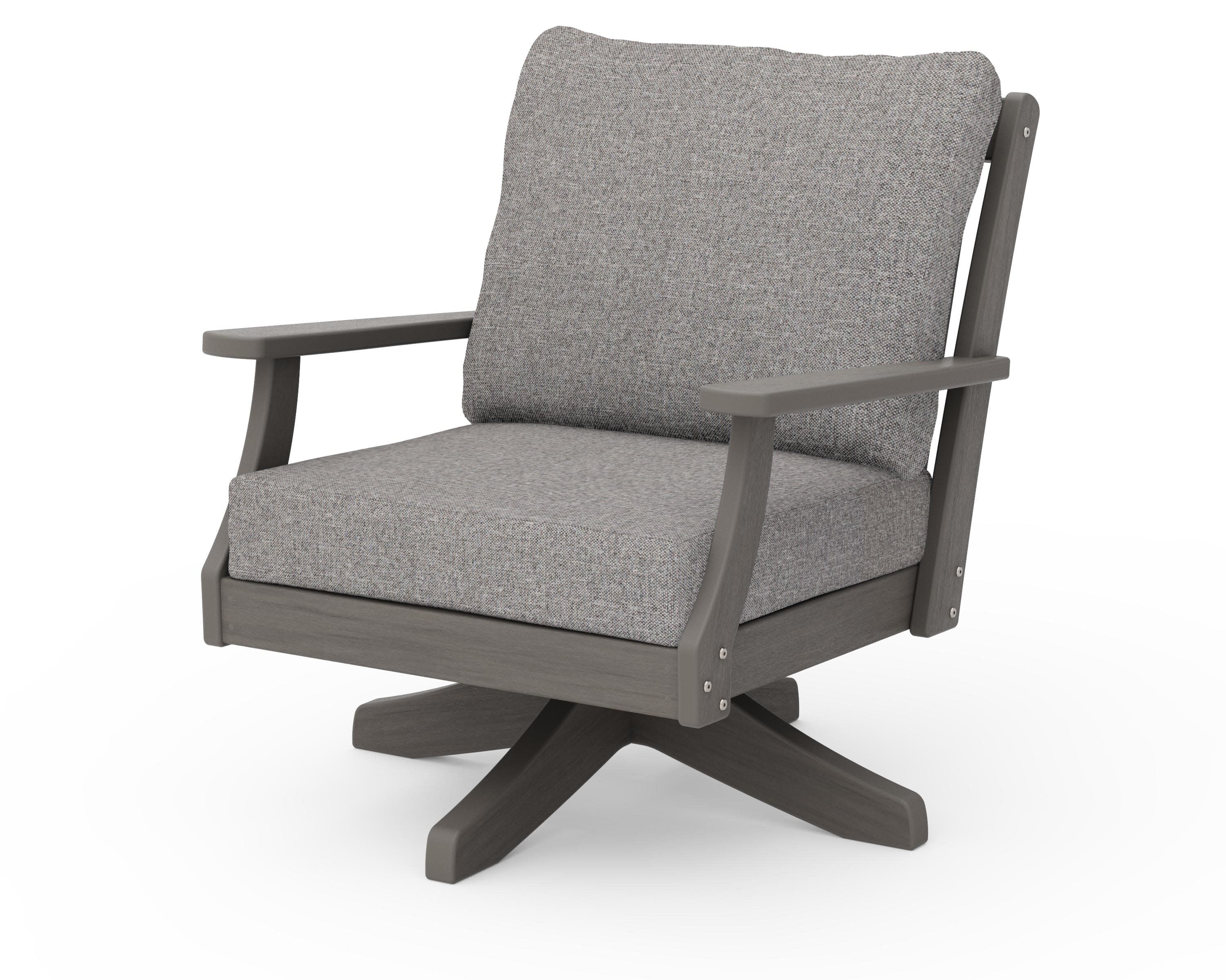 Braxton Deep Seating Swivel Chair in Driftwood / Grey Mist