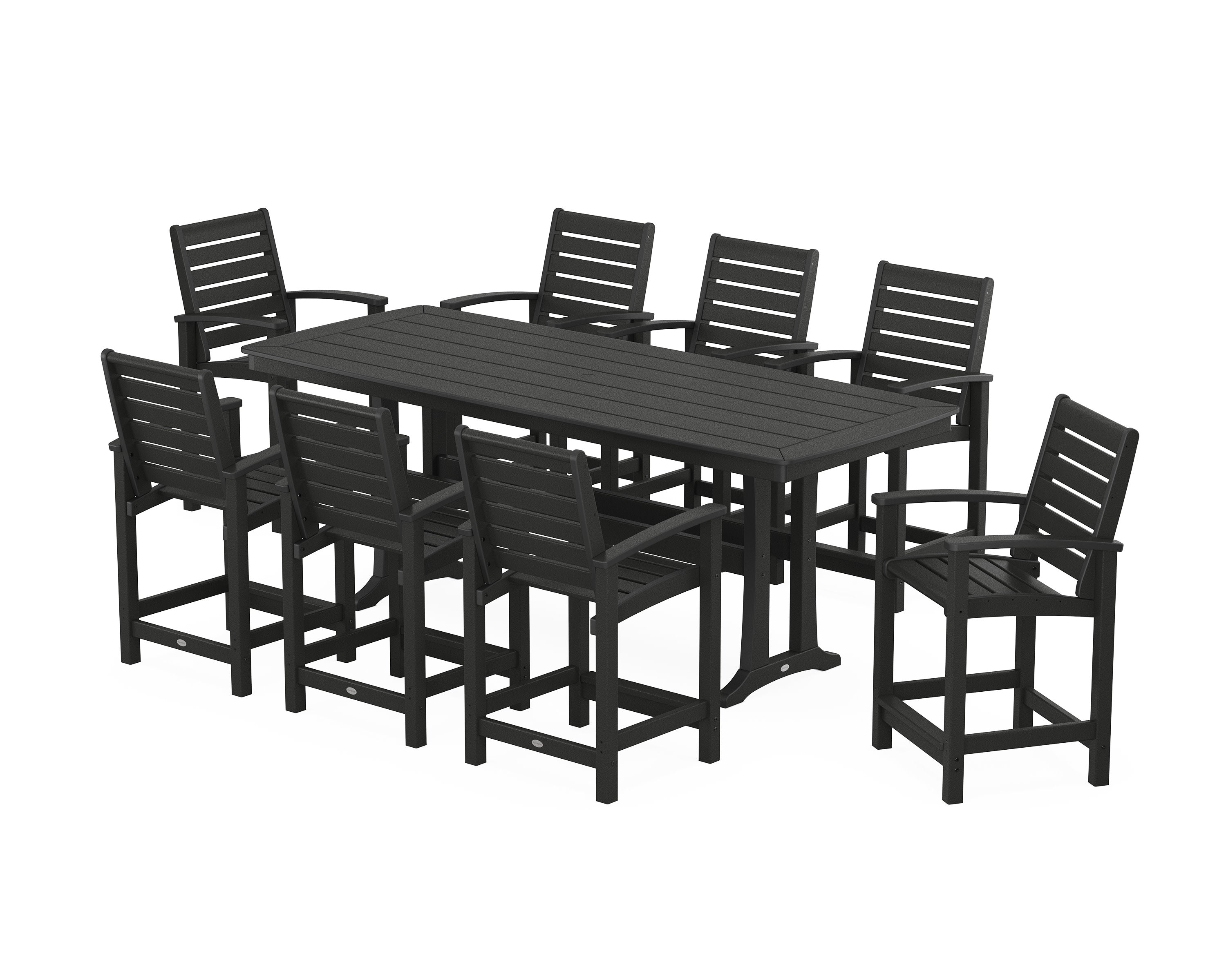 Signature 9-Piece Counter Set with Trestle Legs in Black