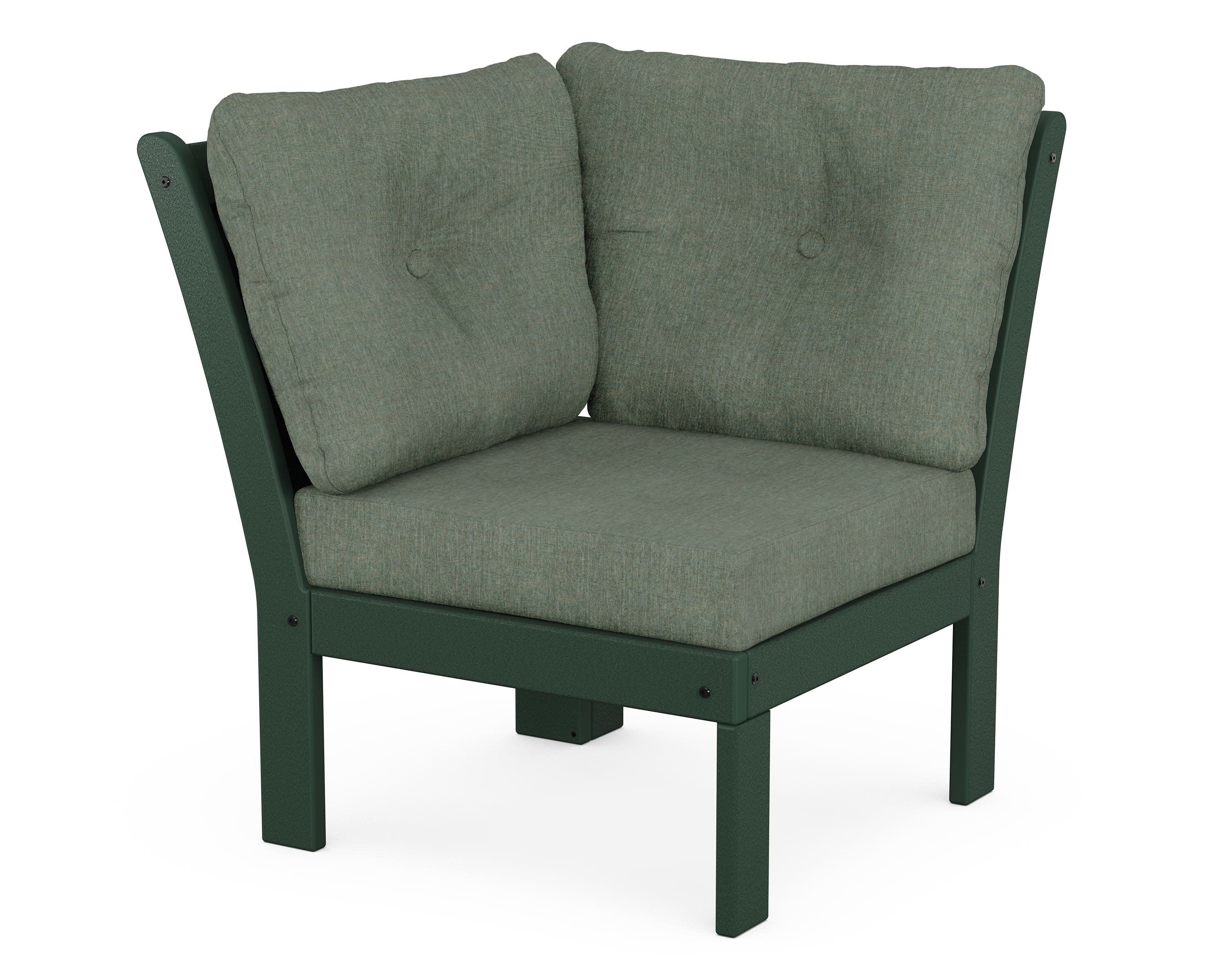 Vineyard Modular Corner Chair in Green / Cast Sage