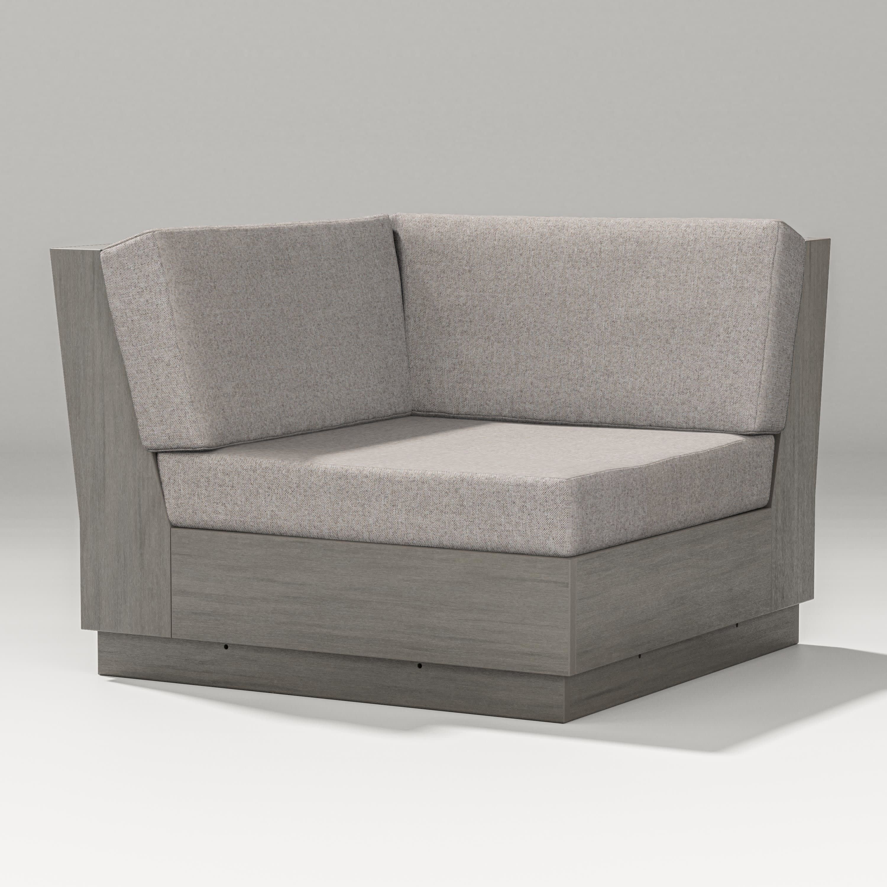Elevate Modular Corner Chair in Driftwood / Weathered Tweed