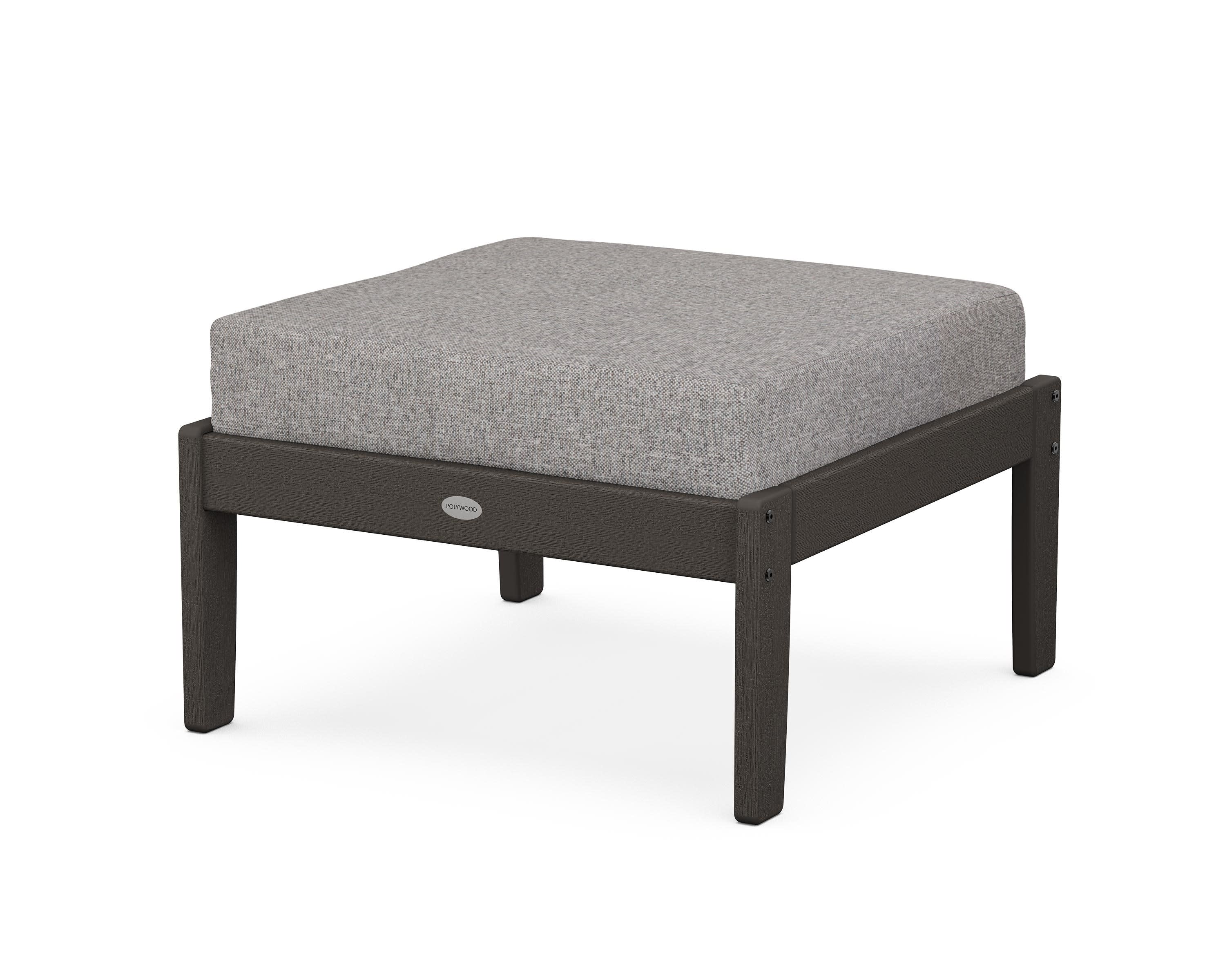 Braxton Deep Seating Ottoman in Vintage Coffee / Grey Mist