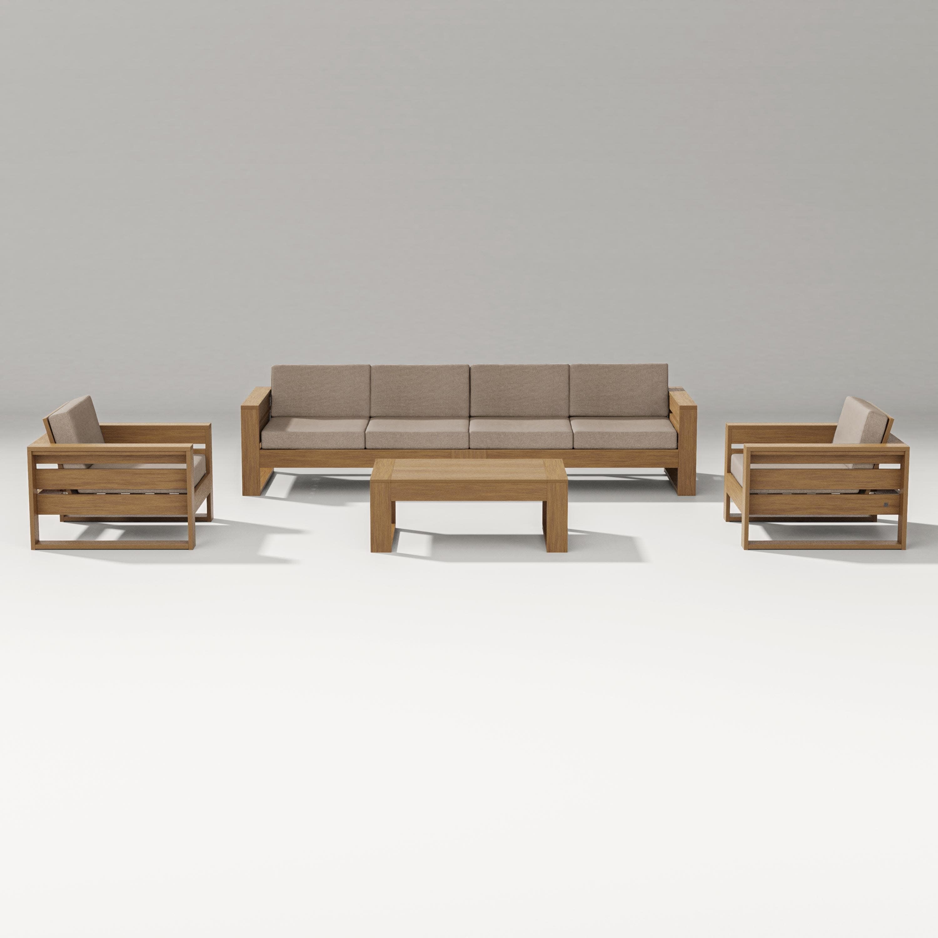 Latitude 5-Piece Lounge Sofa Set in Natural / Spiced Burlap