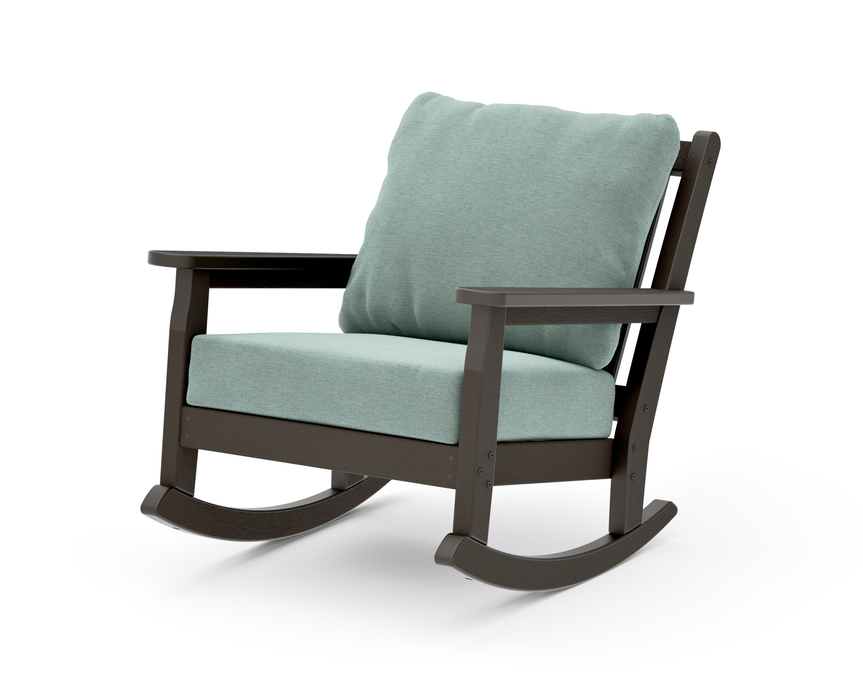 Chippendale Deep Seating Rocking Chair in Vintage Coffee / Glacier Spa