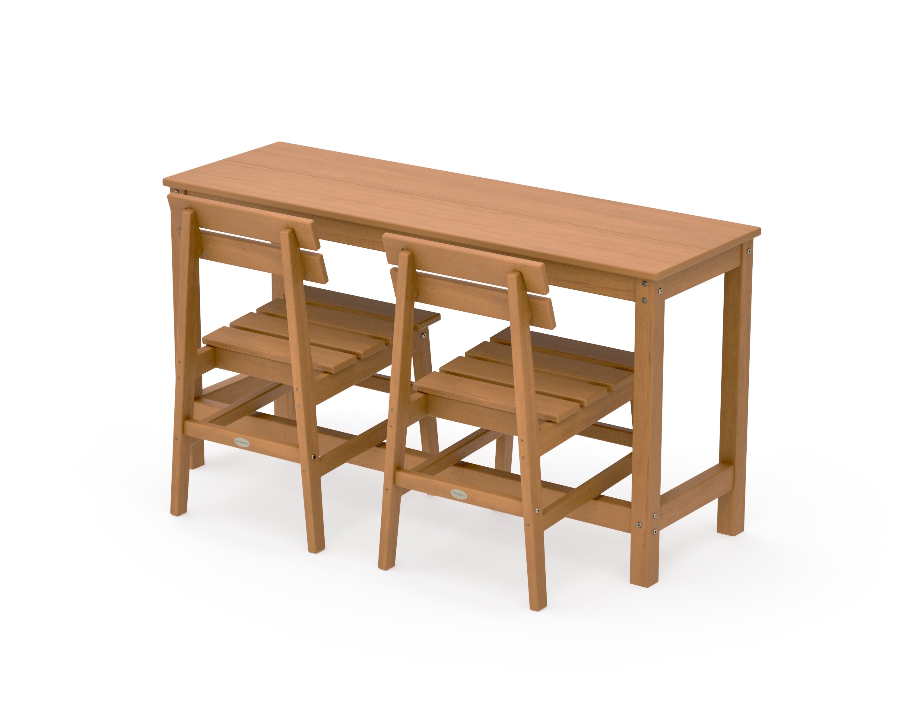Modern Studio Plaza Chair 3-Piece Balcony Set in Natural