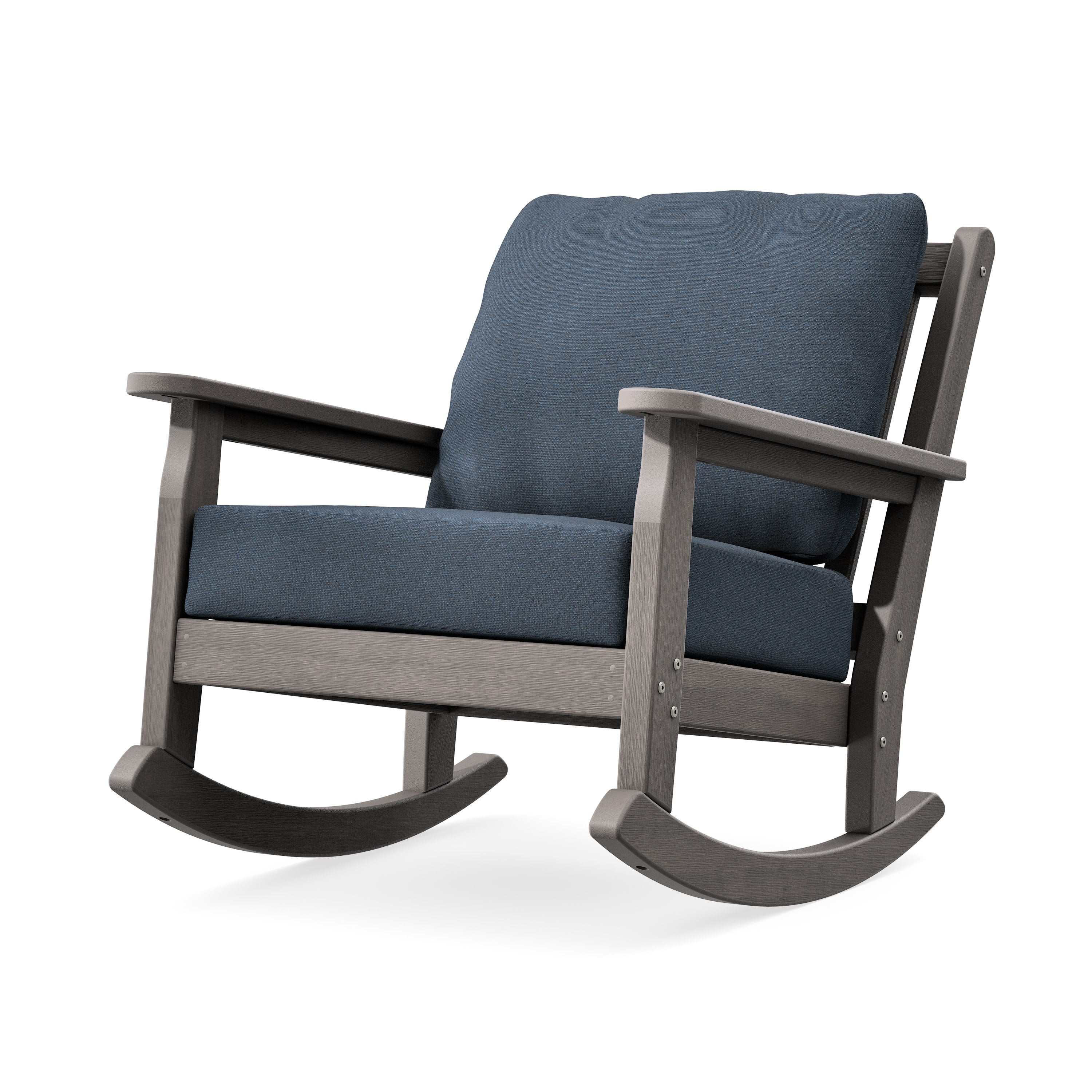 Chippendale Deep Seating Rocking Chair in Driftwood / Marine Indigo