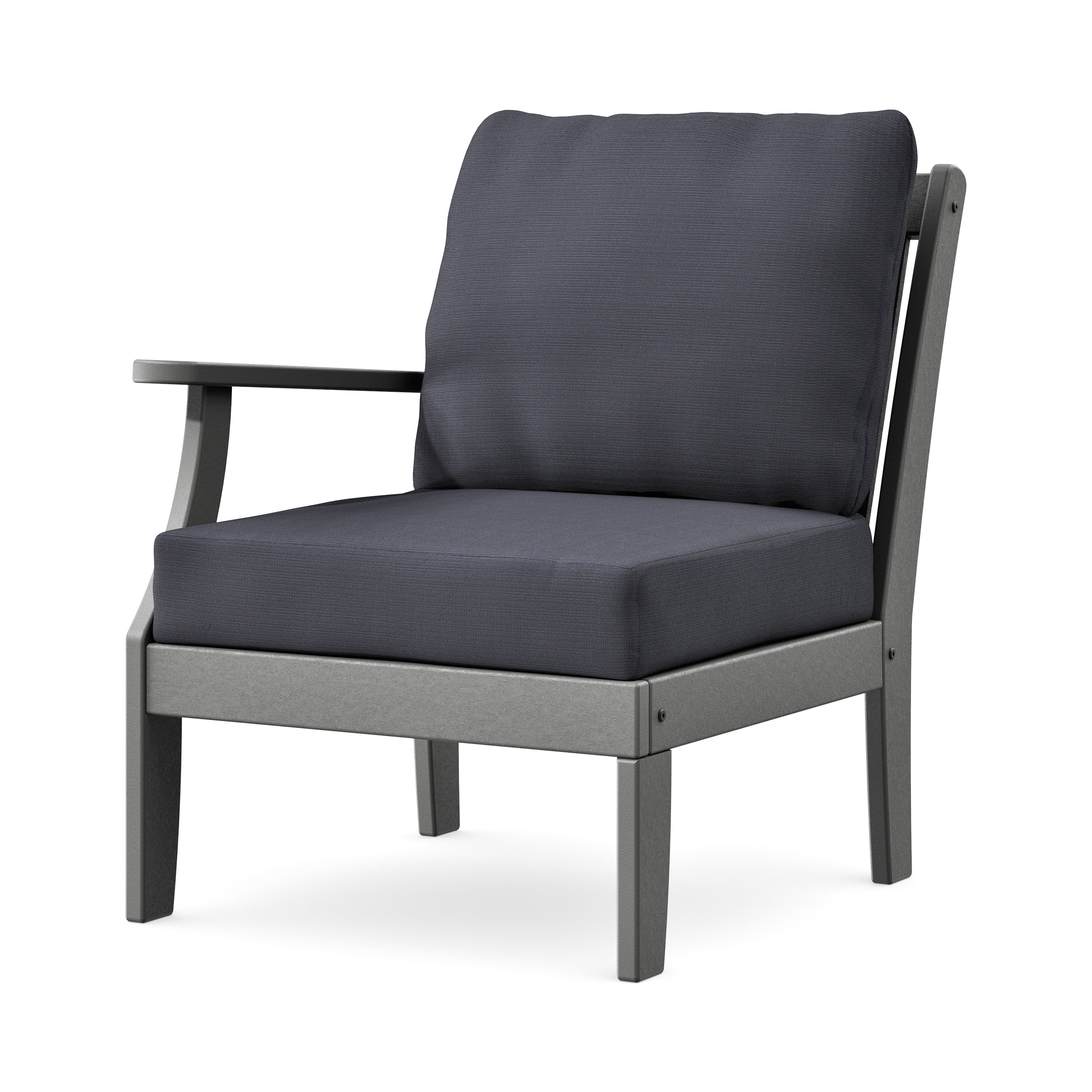 Braxton Modular Left Arm Chair in Slate Grey / Midnight Linen
