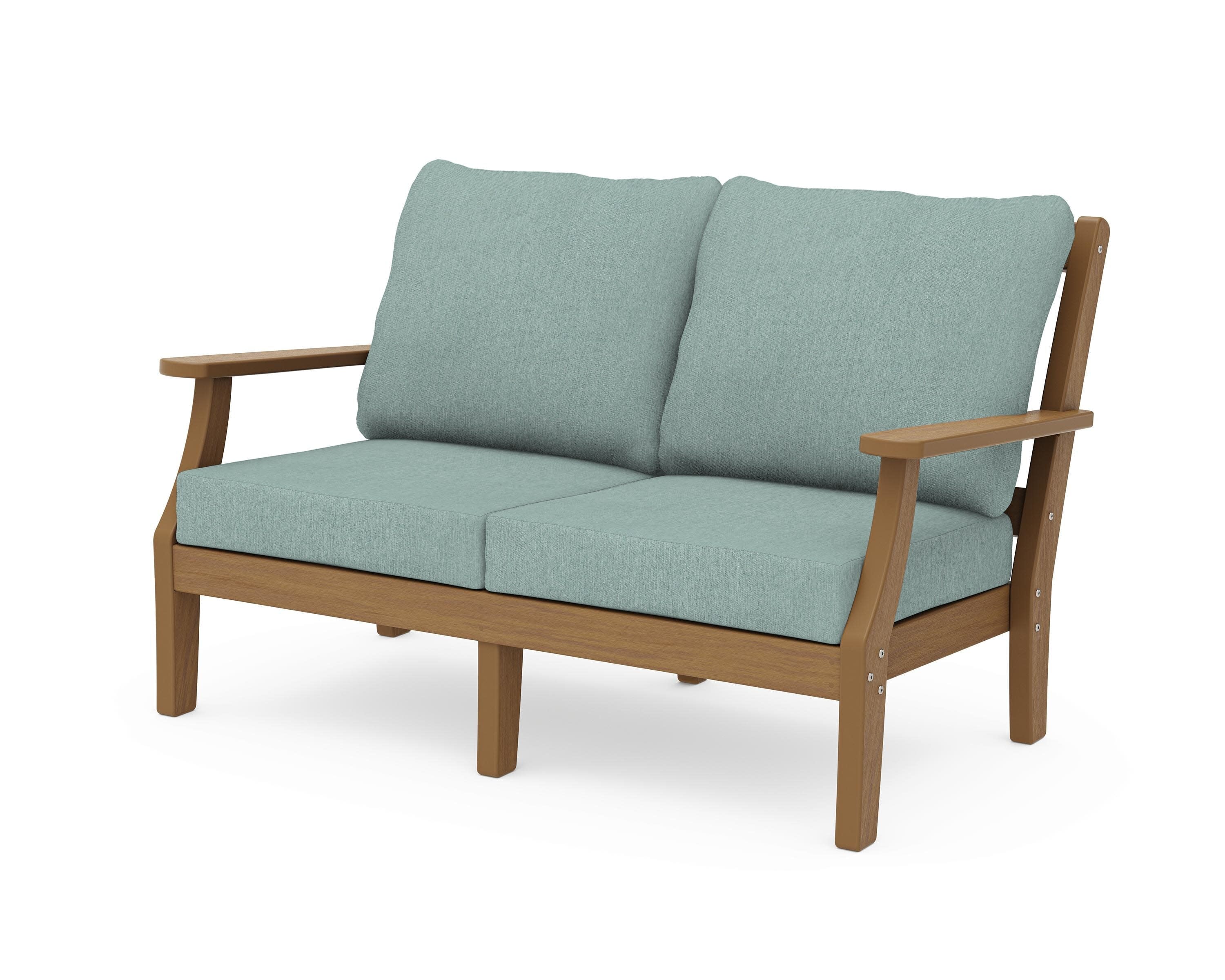 Chinoiserie Deep Seating Loveseat in Natural / Glacier Spa