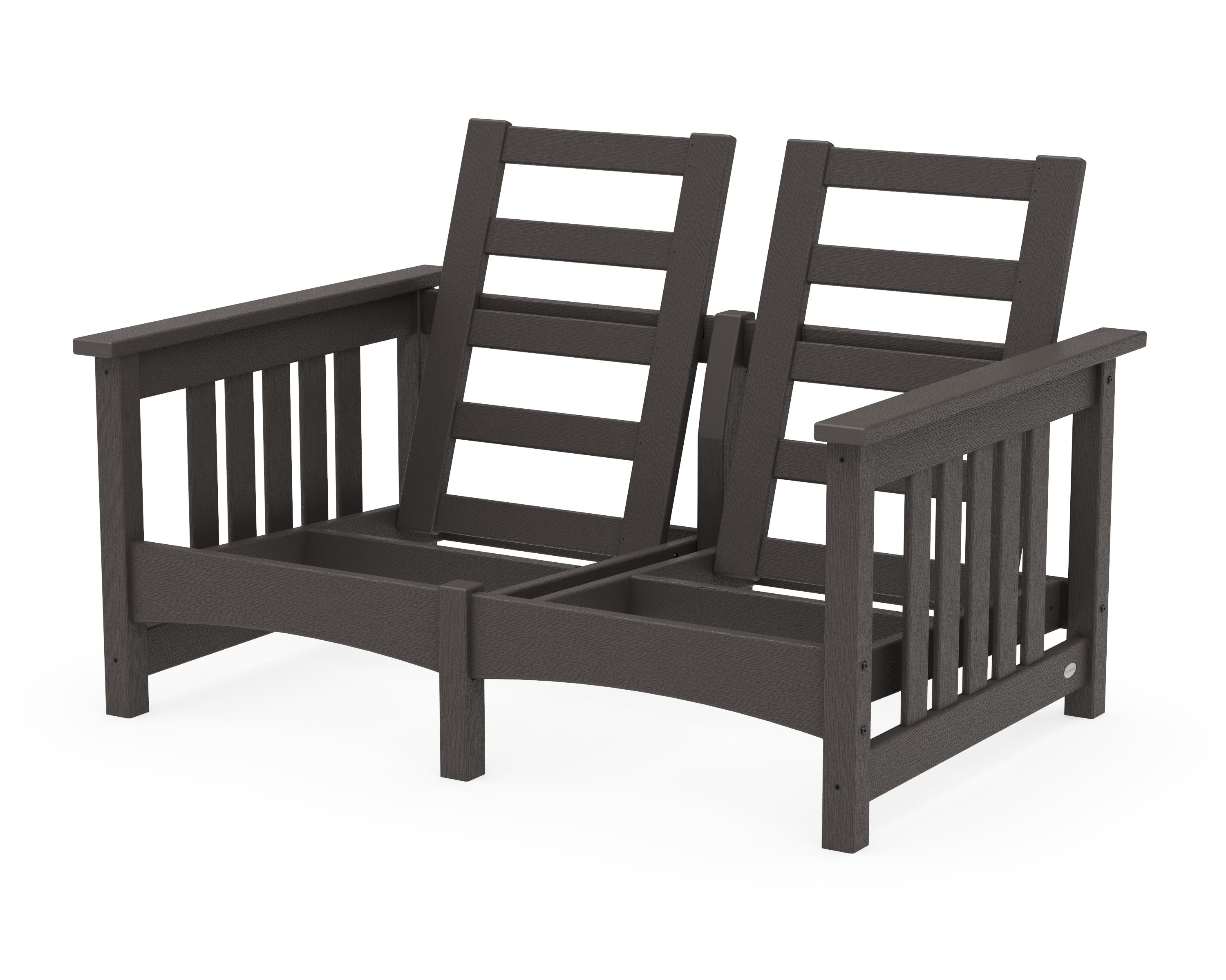 Club Mission Loveseat Frame in Vintage Coffee