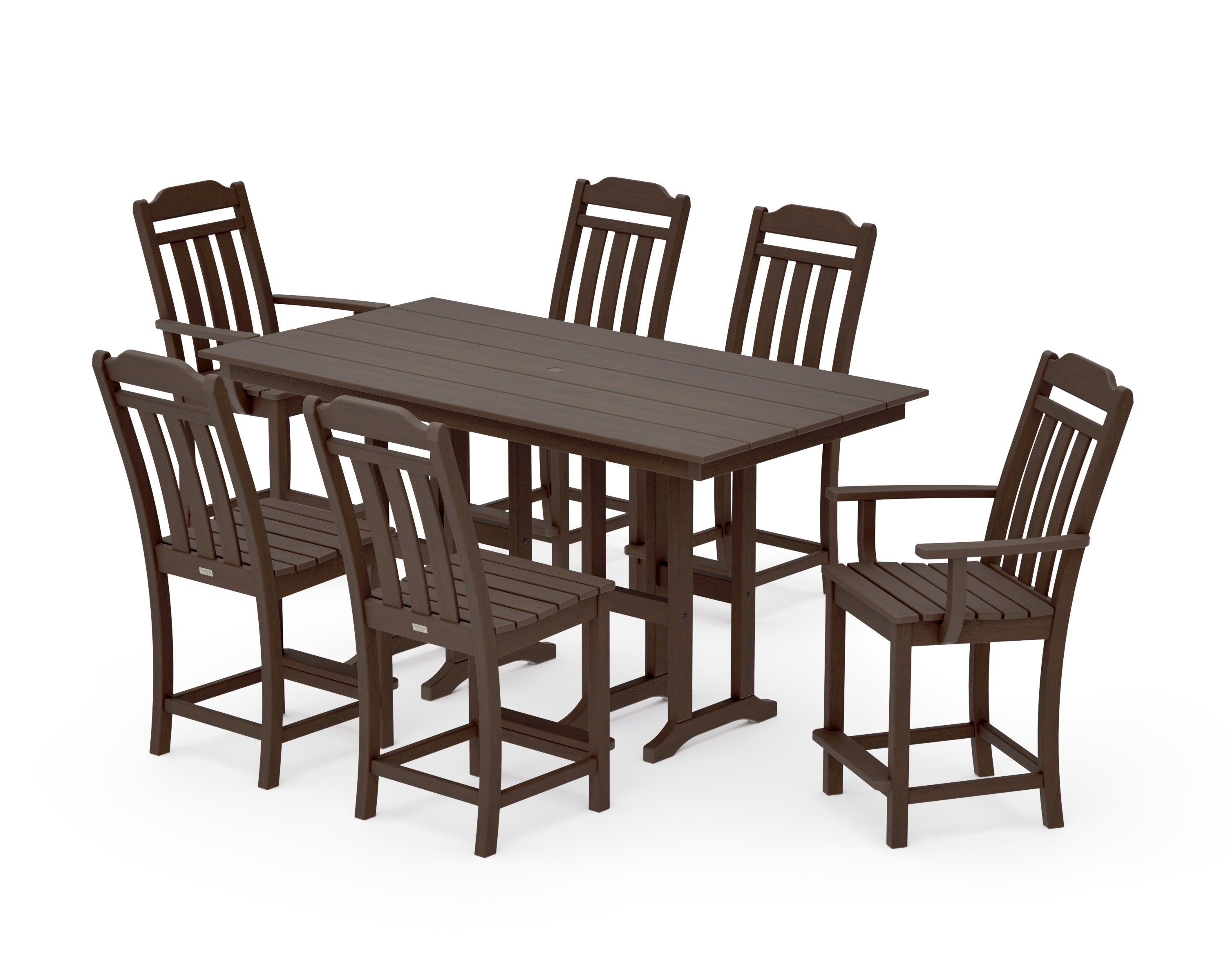 Cottage 7-Piece Farmhouse Counter Set in Kona