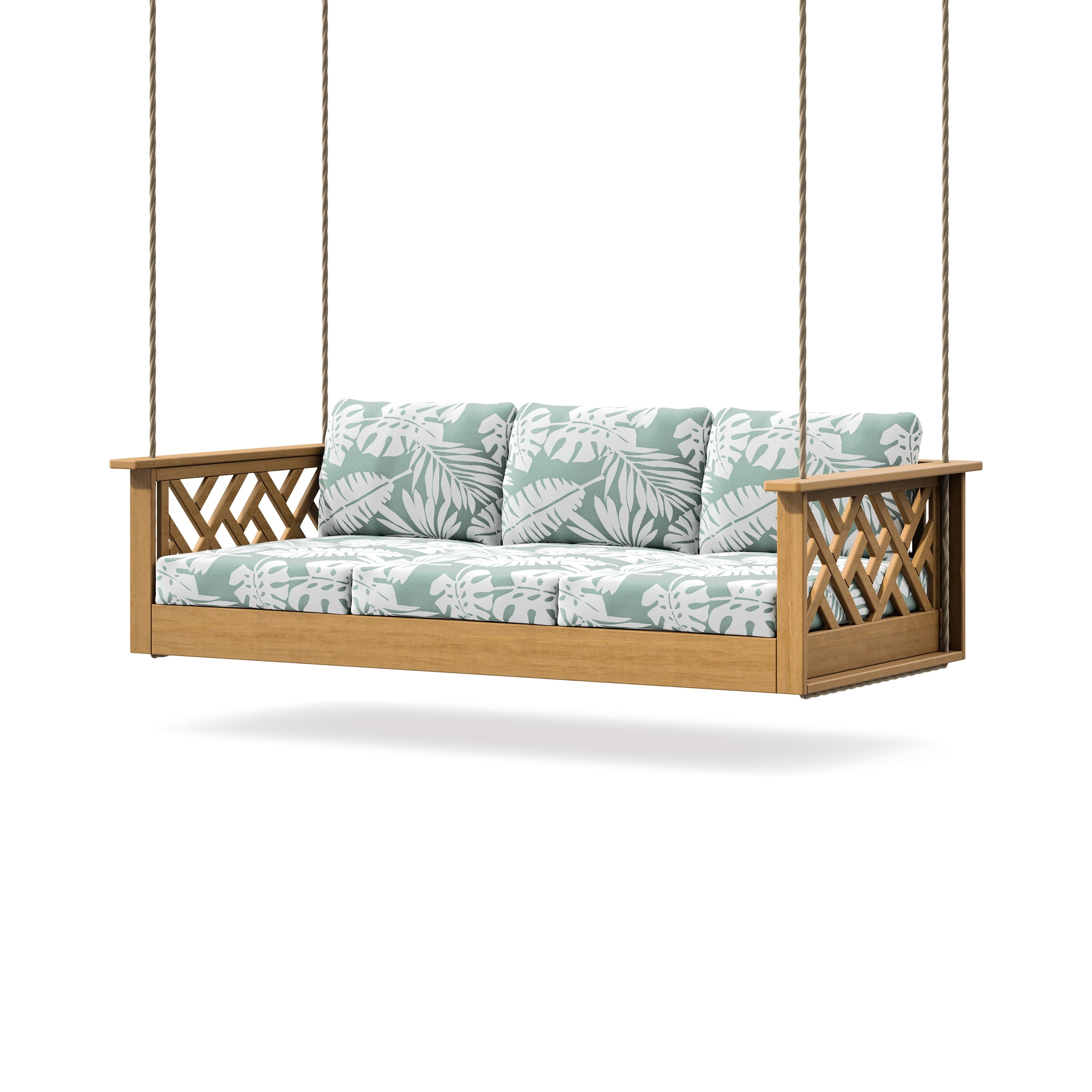 Chippendale Daybed Swing in Natural / Leaf Glacier Spa