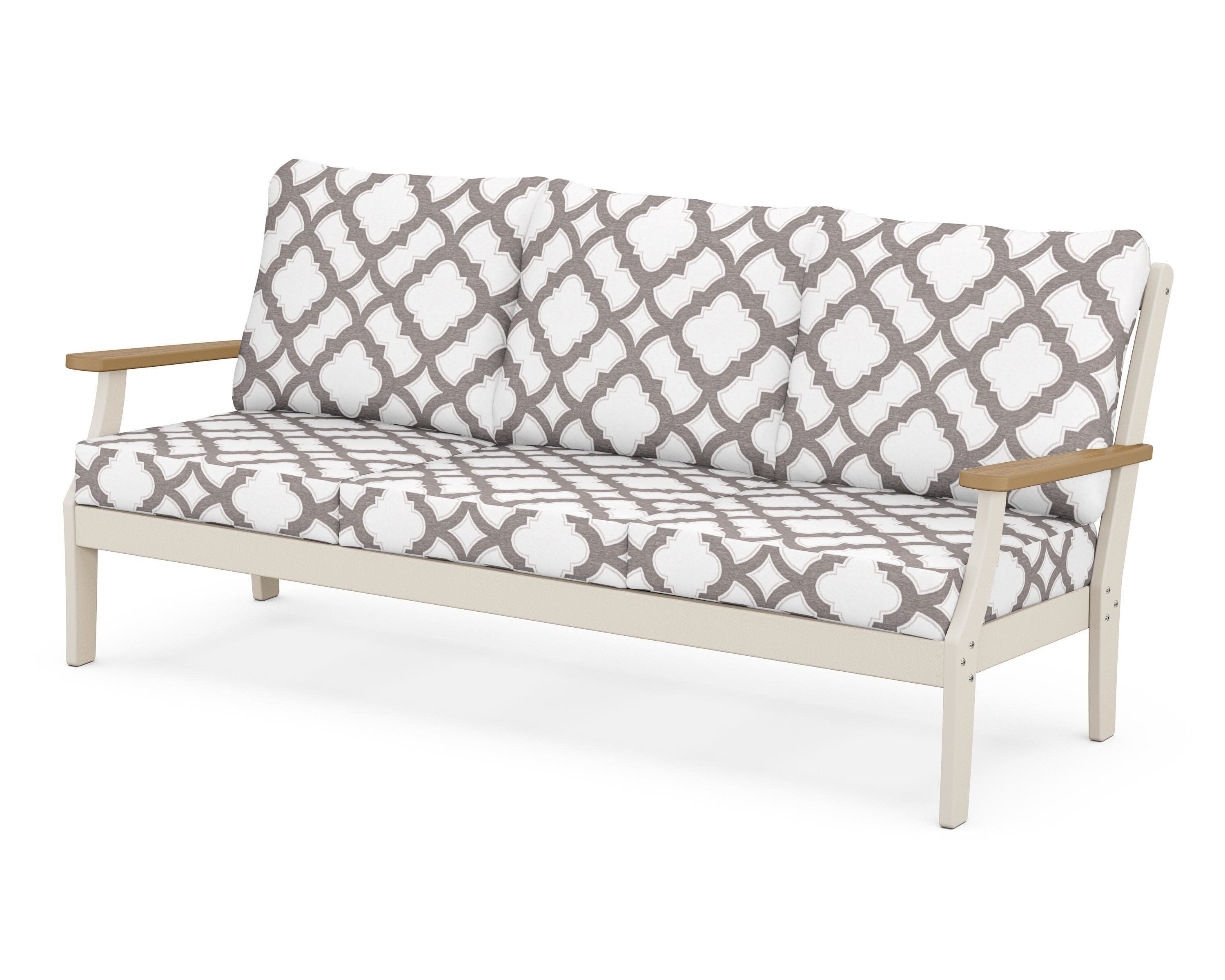 Braxton Deep Seating Sofa in Sand / Natural / Trellis Grey Mist