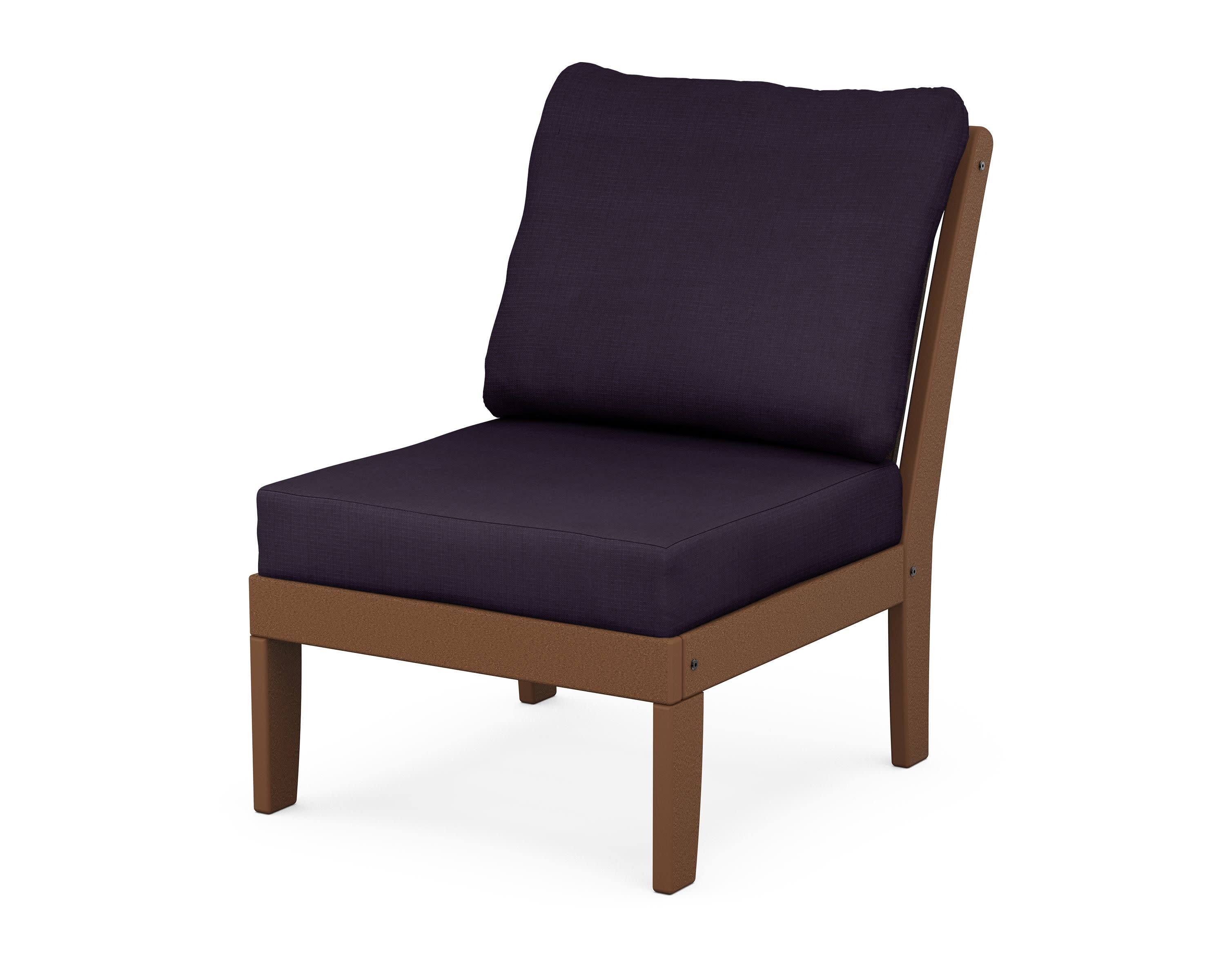 Braxton Modular Armless Chair in Teak / Navy Linen