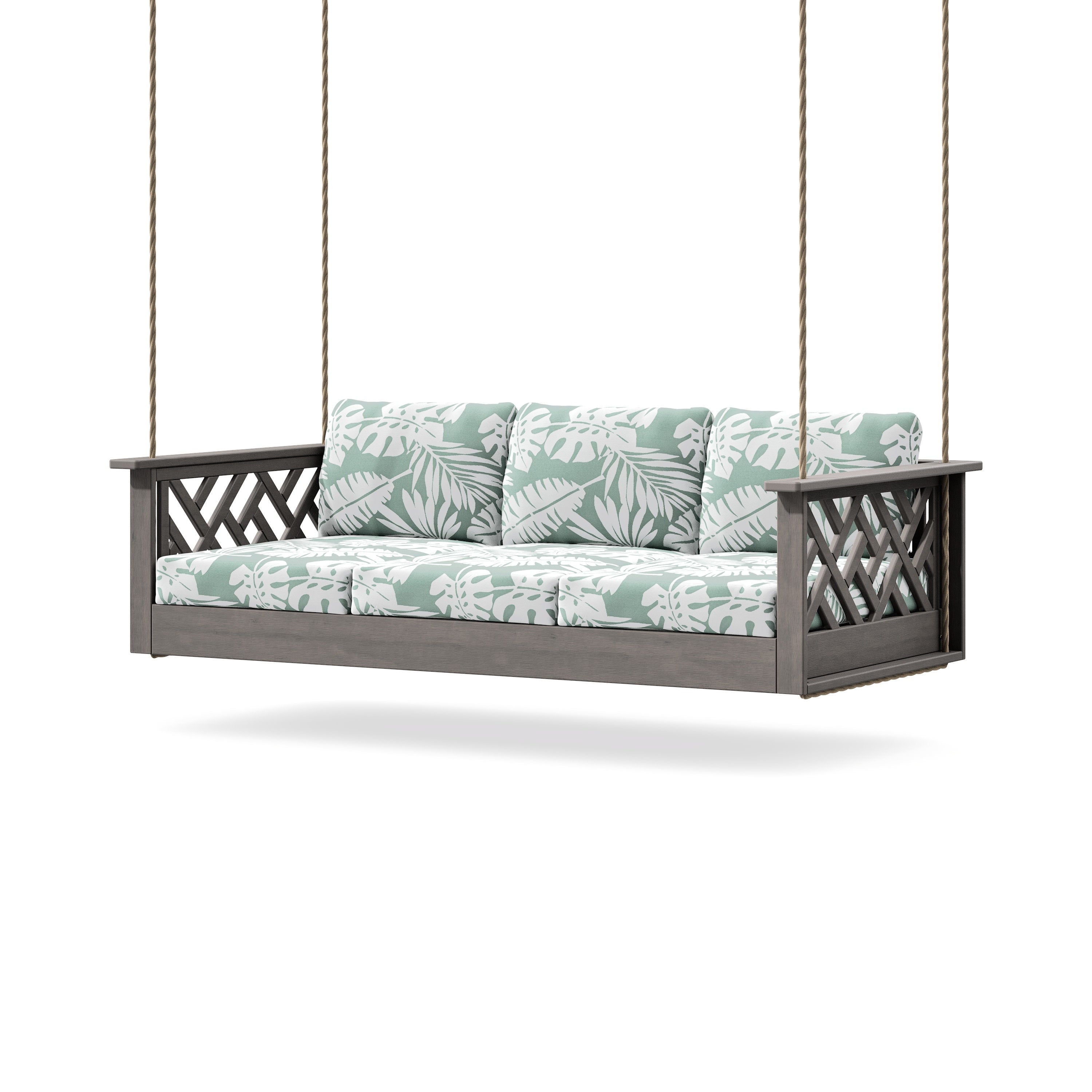Chippendale Daybed Swing in Driftwood / Leaf Glacier Spa