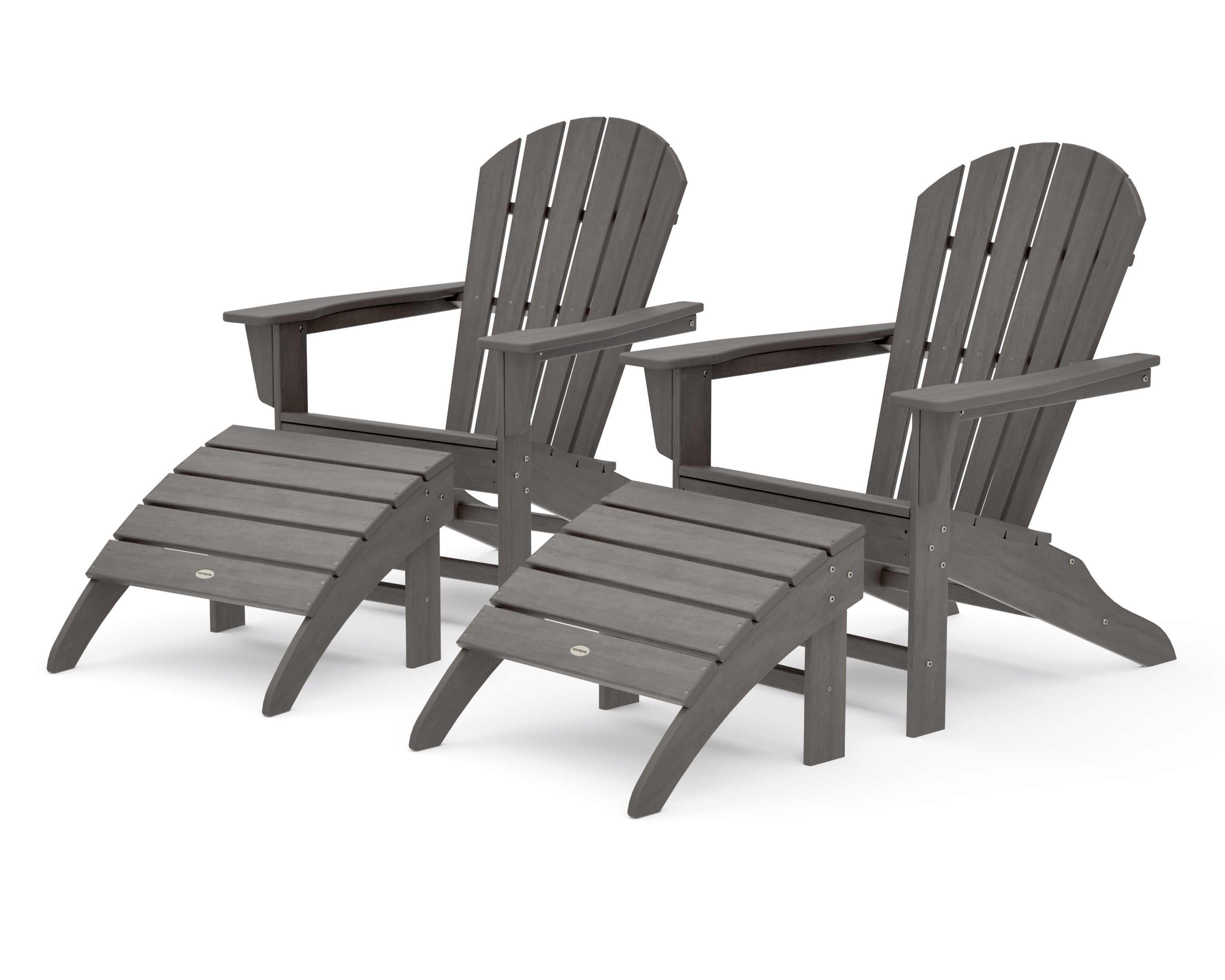 South Beach 4-Piece Adirondack Set in Driftwood
