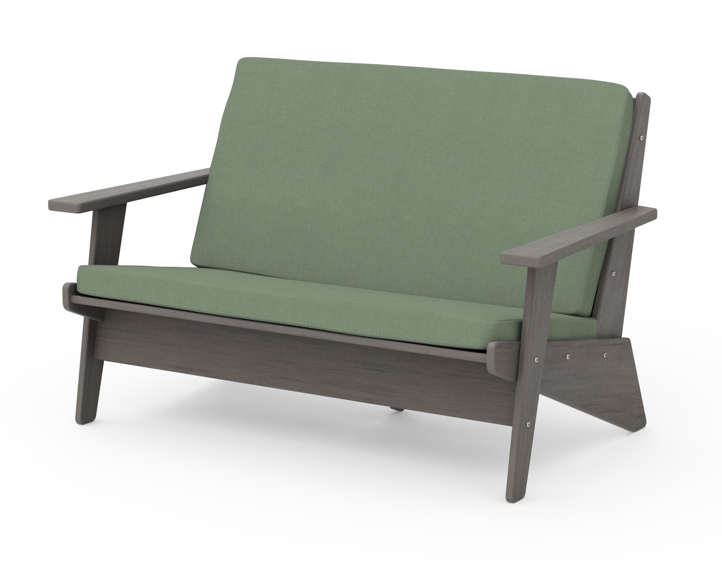 Riviera Modern Lounge Loveseat in Driftwood / Exhale Rainwashed