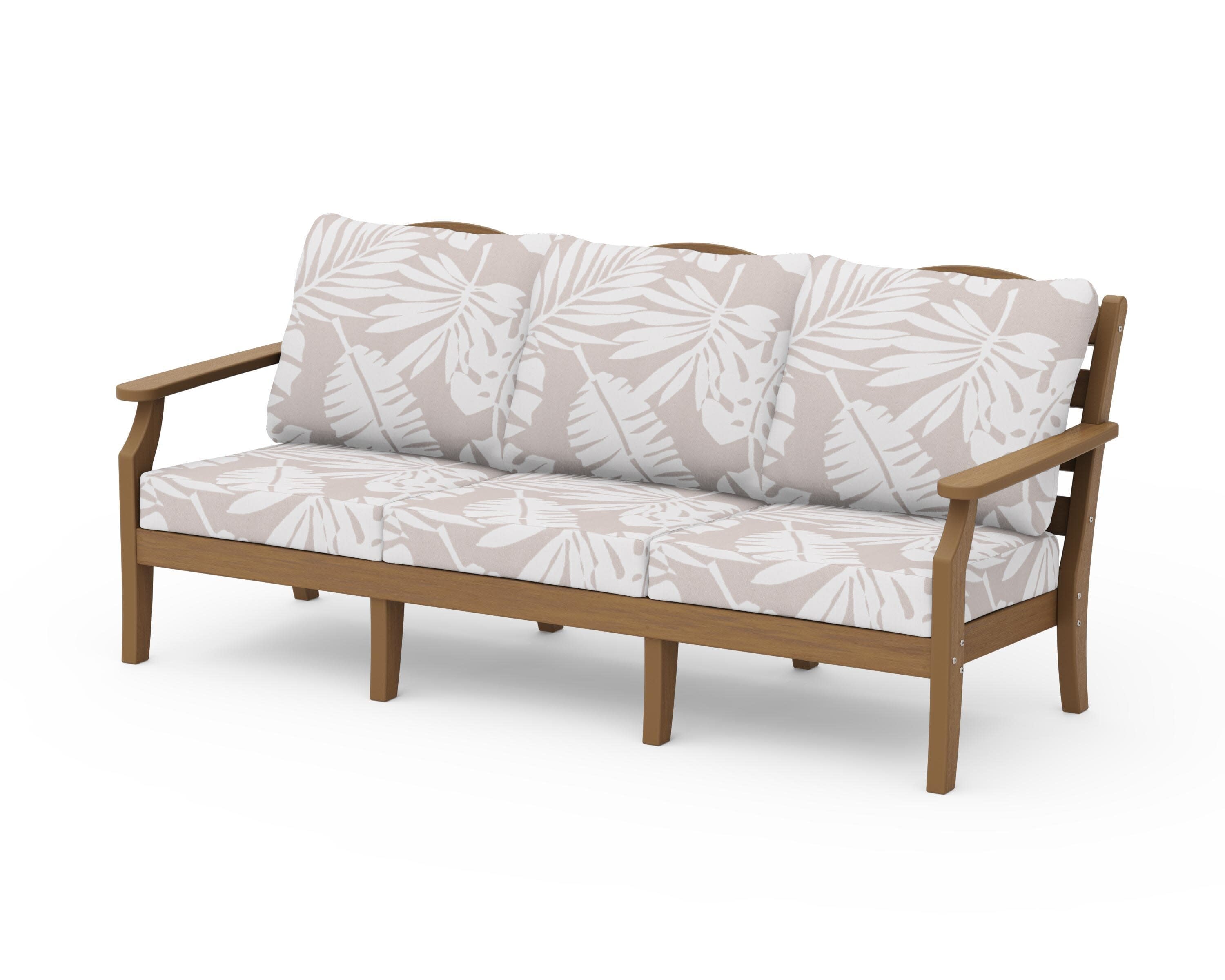Savannah Deep Seating Sofa in Natural / Leaf Dune Burlap