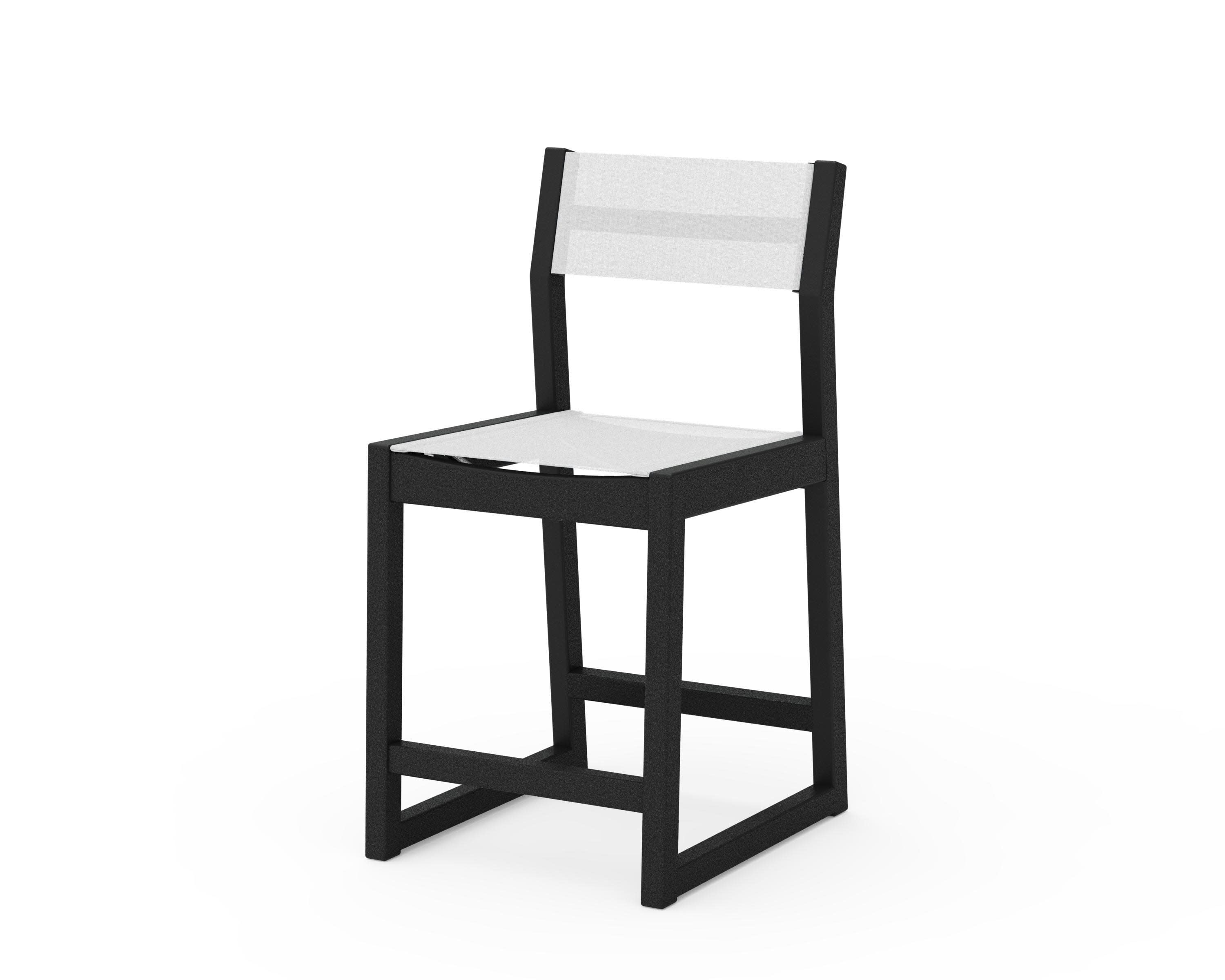 EDGE Sling Counter Side Chair in Black / White Sling