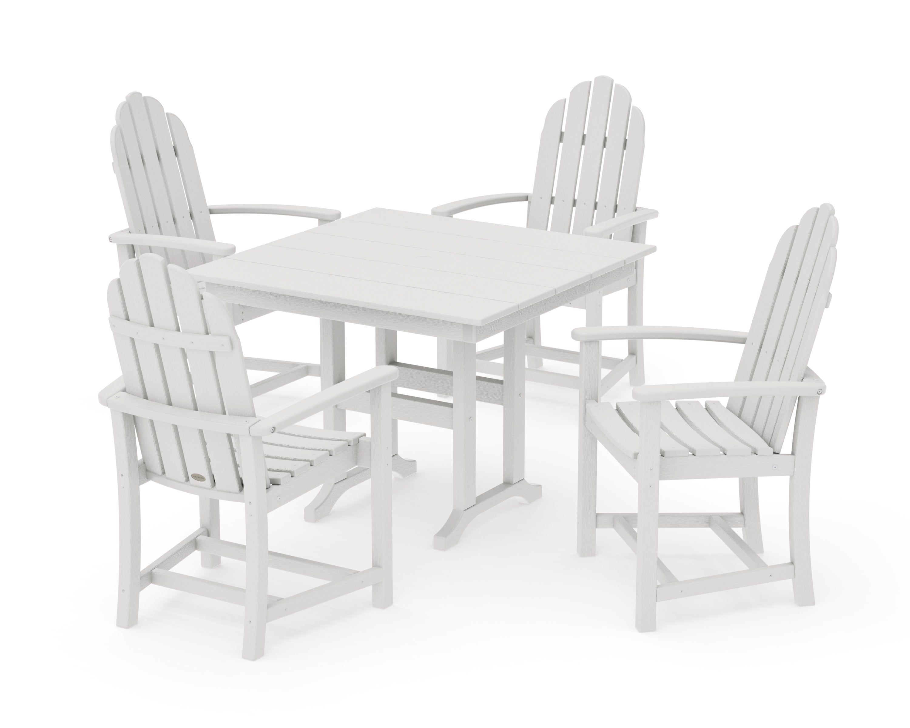 Classic Adirondack 5-Piece Farmhouse Dining Set in Vintage White